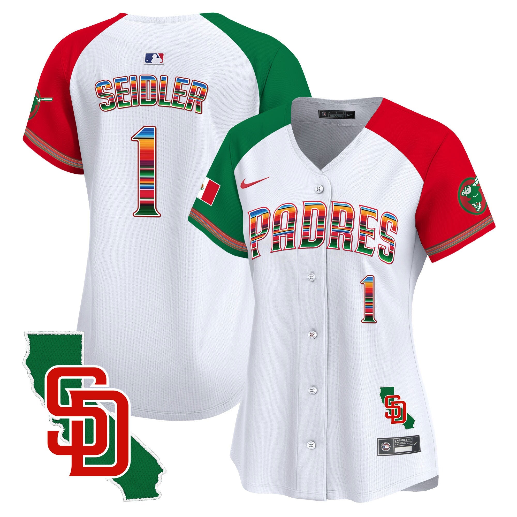 Women’s Mexico California Patch Vapor Premier Limited Jersey