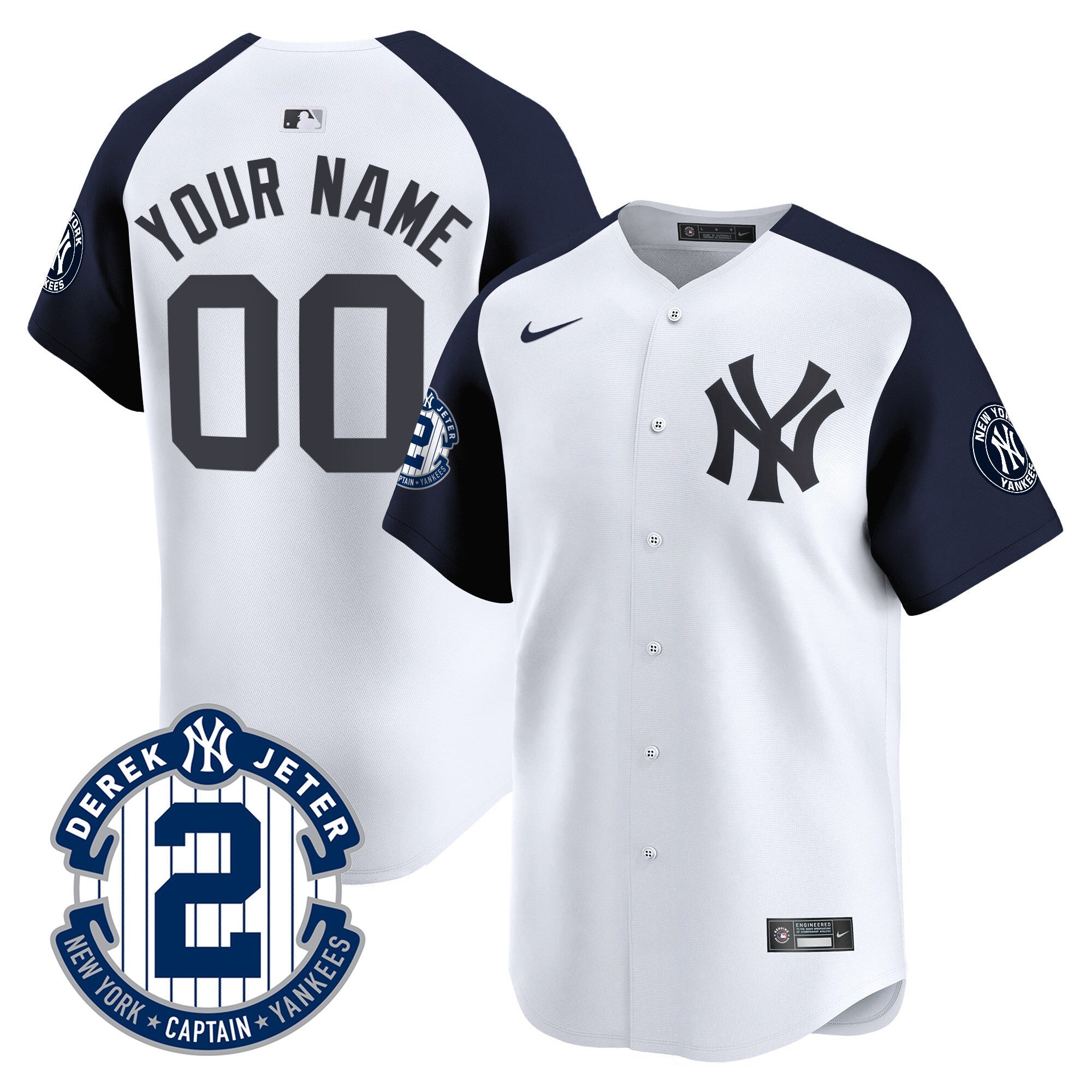 New York Derek Jeter Patch Vapor Premier Limited Custom Jersey