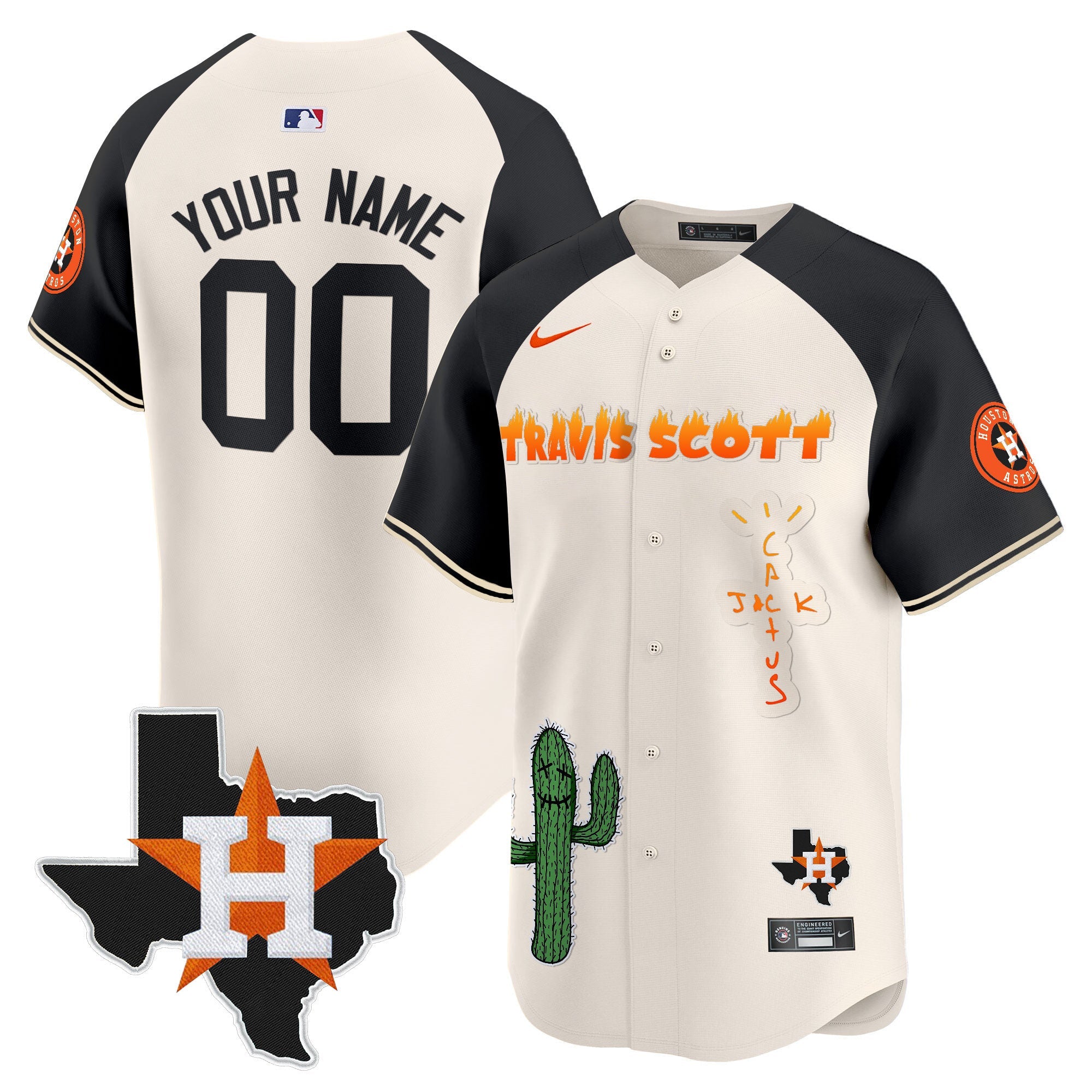 Houston Cactus Jack Patch Vapor Premier Limited Custom Jersey V9 – Stitched