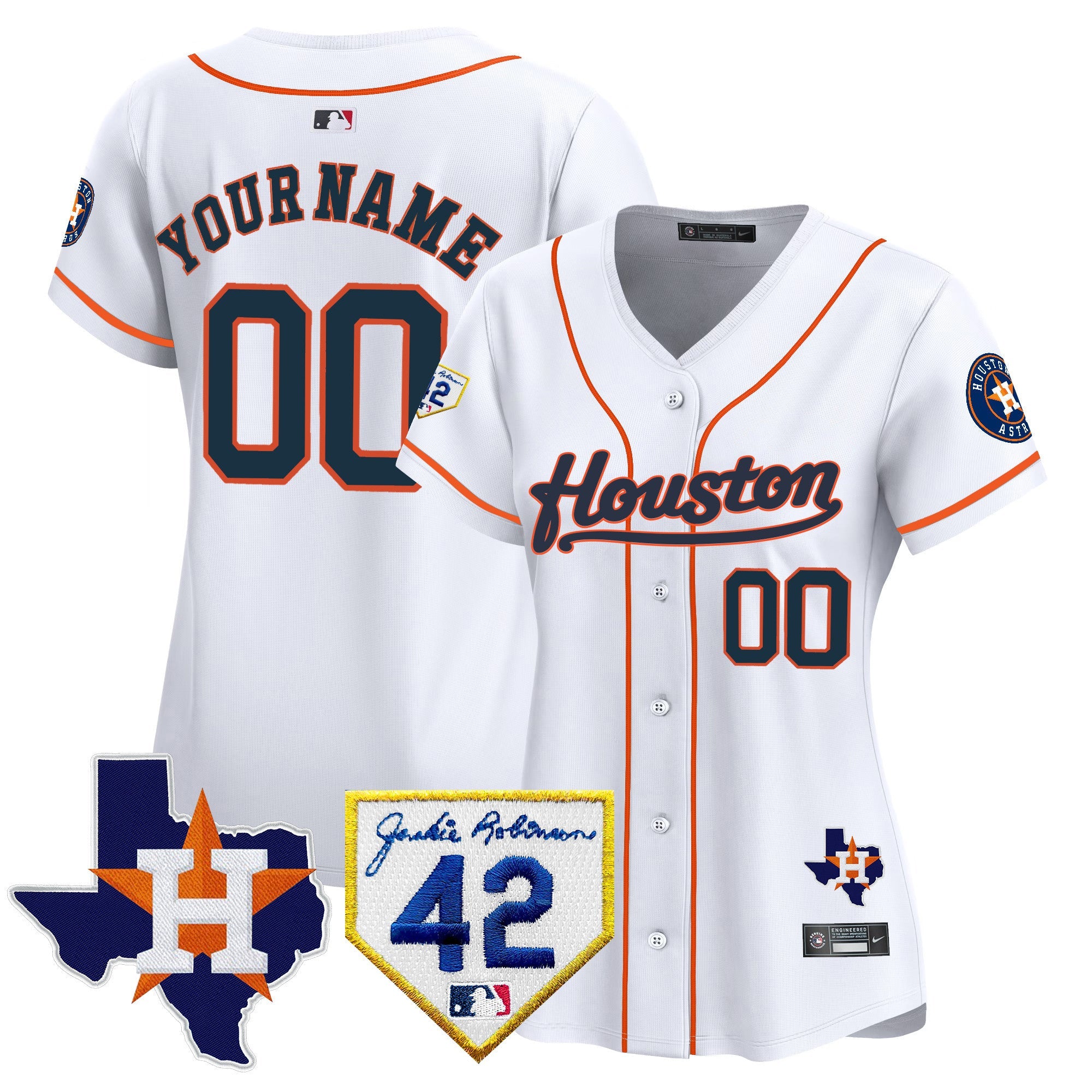 Houston 2024 Jackie Robinson Patch Vapor Premier Limited Custom Jersey
