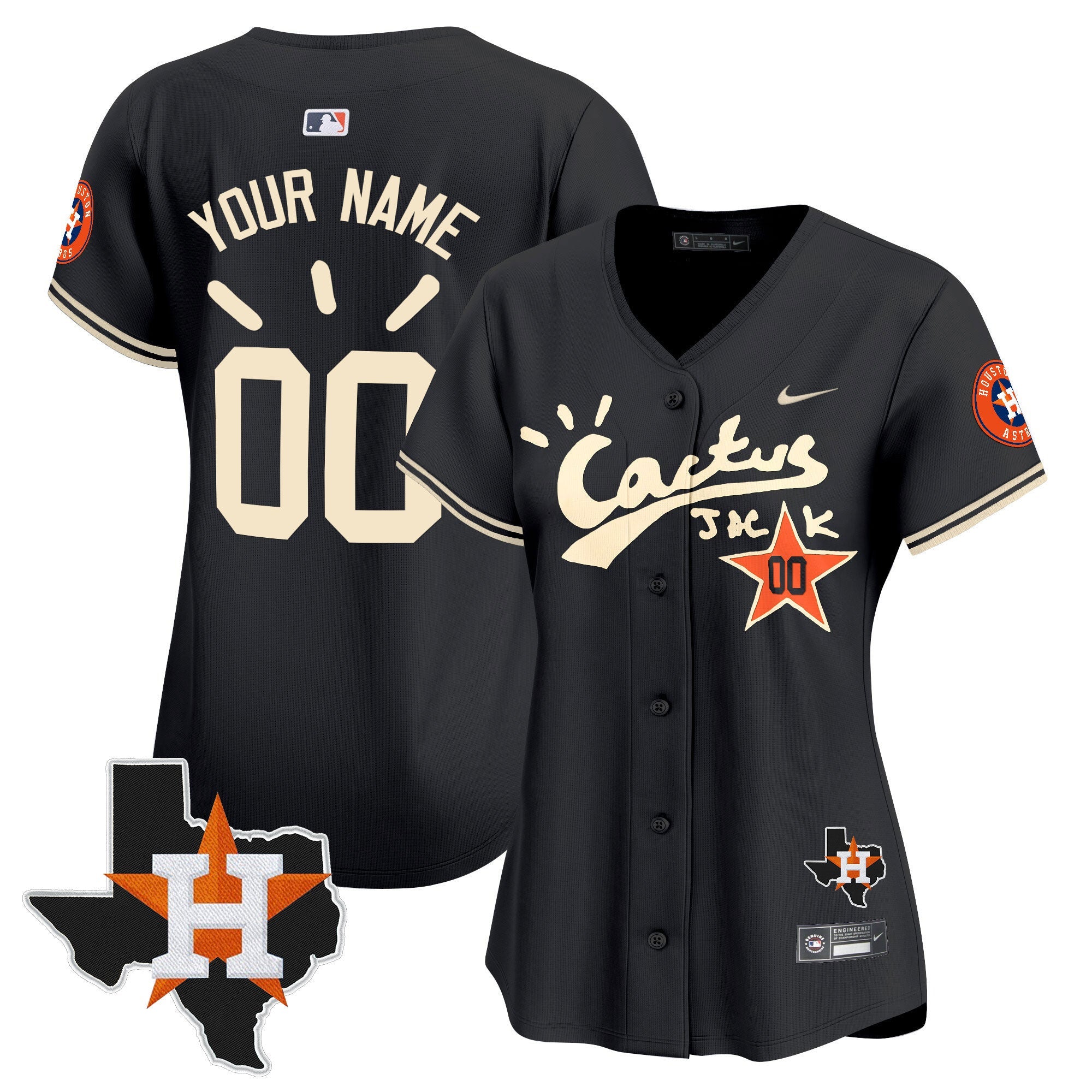 Houston Cactus Jack Patch Vapor Premier Limited Custom Jersey V10 – Stitched