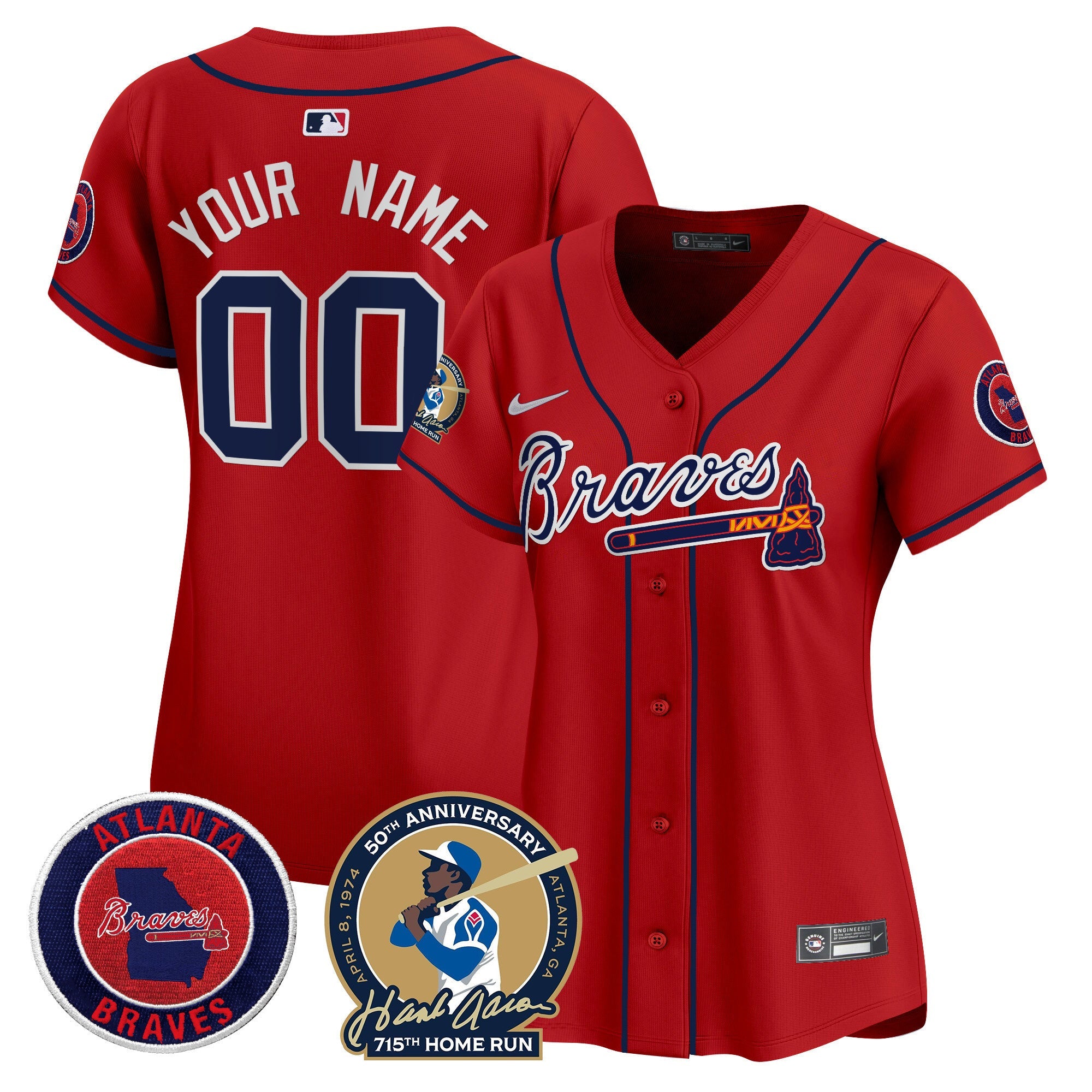 Atlanta Hank Aaron 715th Home Run Patch Vapor Premier Limited Custom Jersey