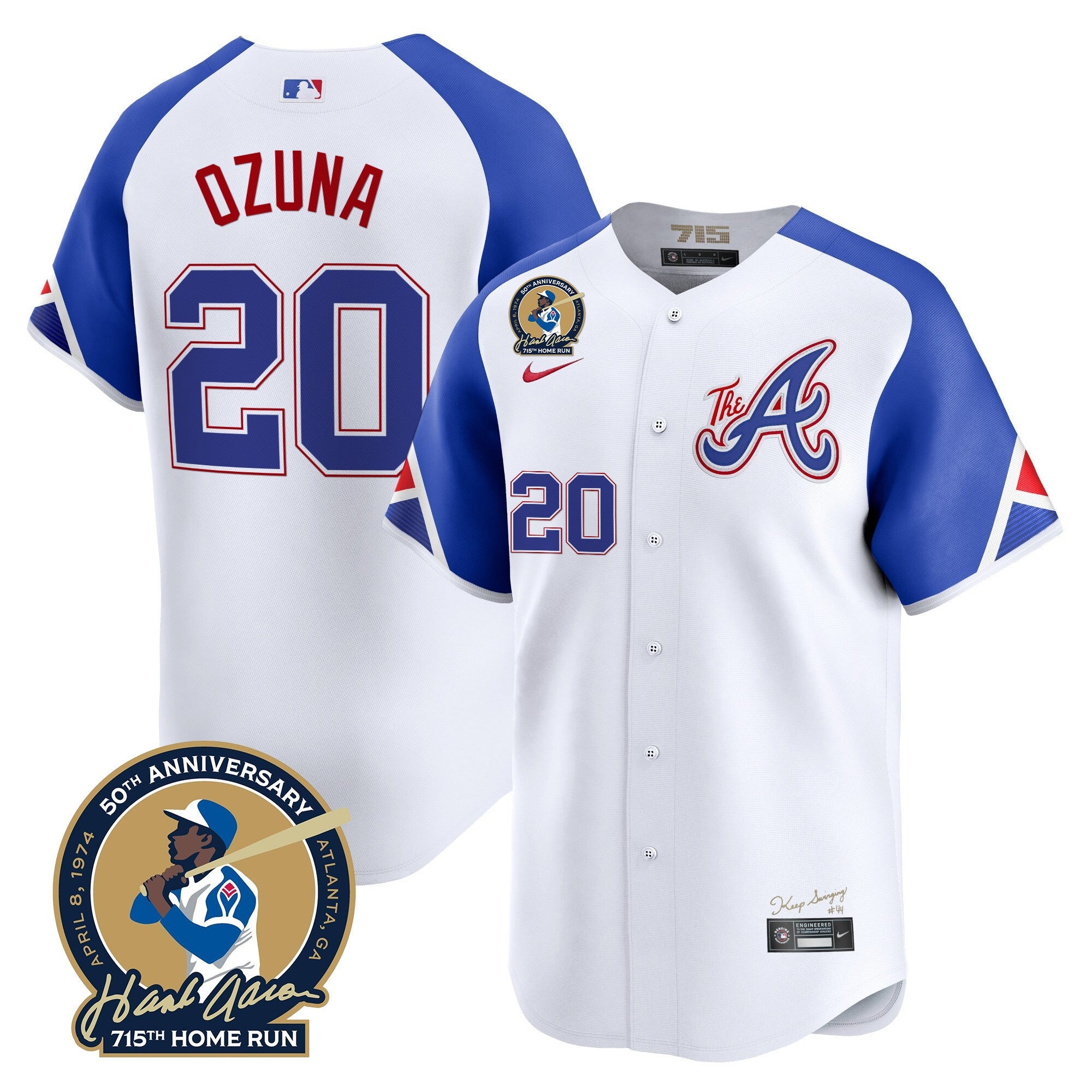 Men’s Atlanta Hank Aaron 715th Home Run Patch Vapor Premier Limited Jersey