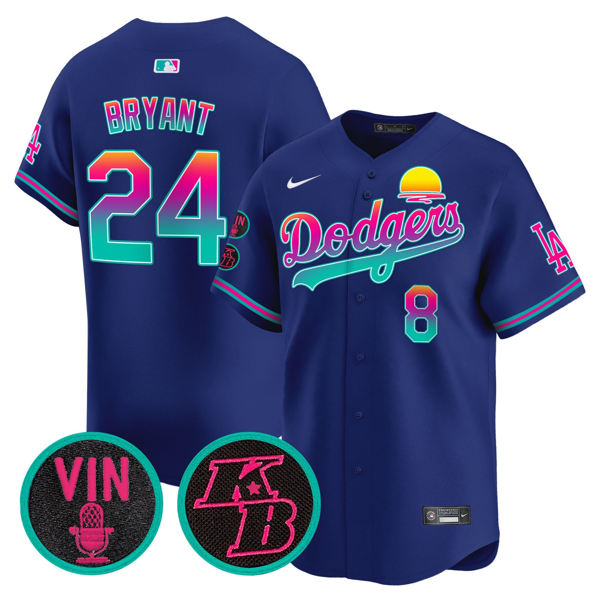 Men’s Vin & Kobe Patch Gold Trim Vapor Premier Limited Jersey