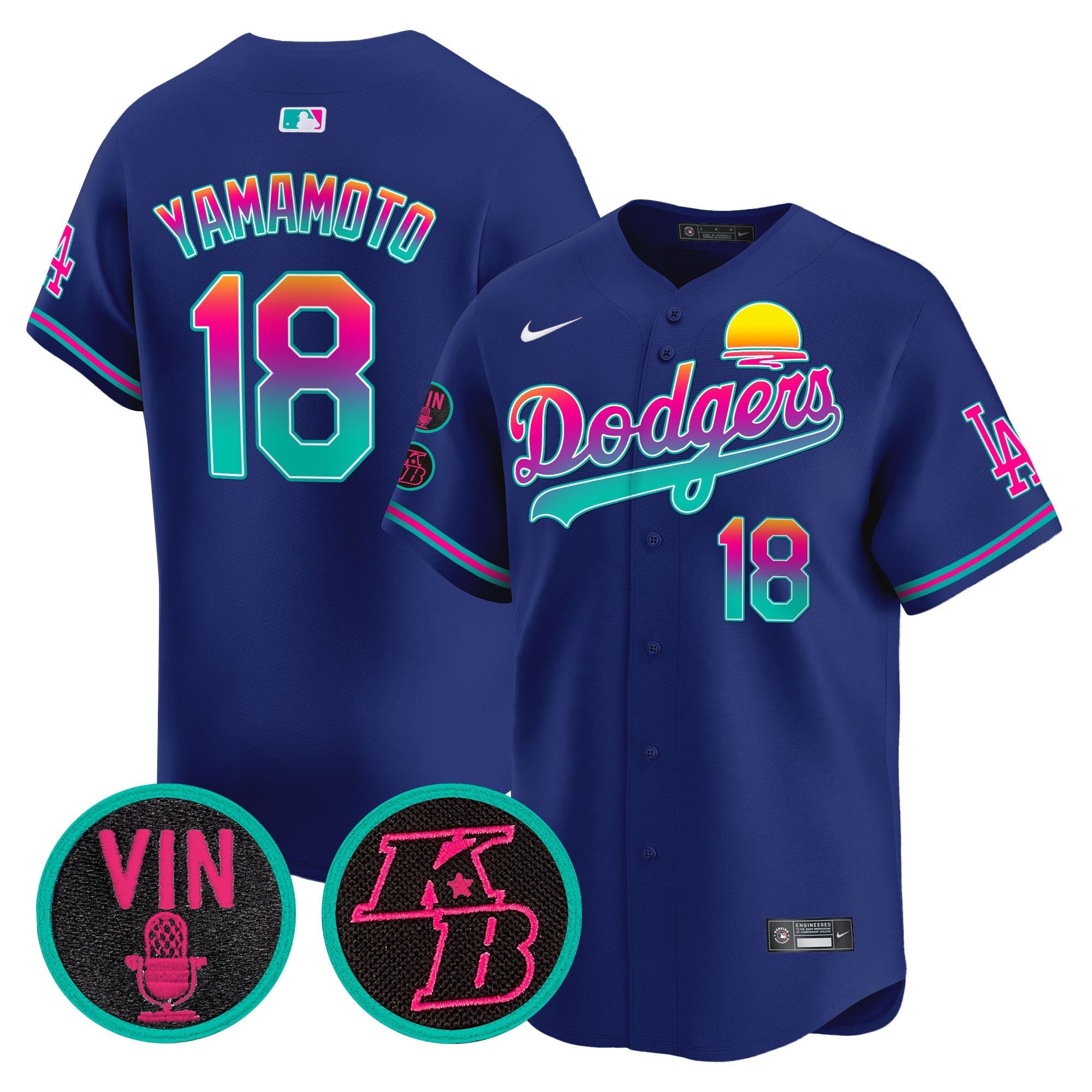 Men’s Vin & Kobe Patch Gold Trim Vapor Premier Limited Jersey