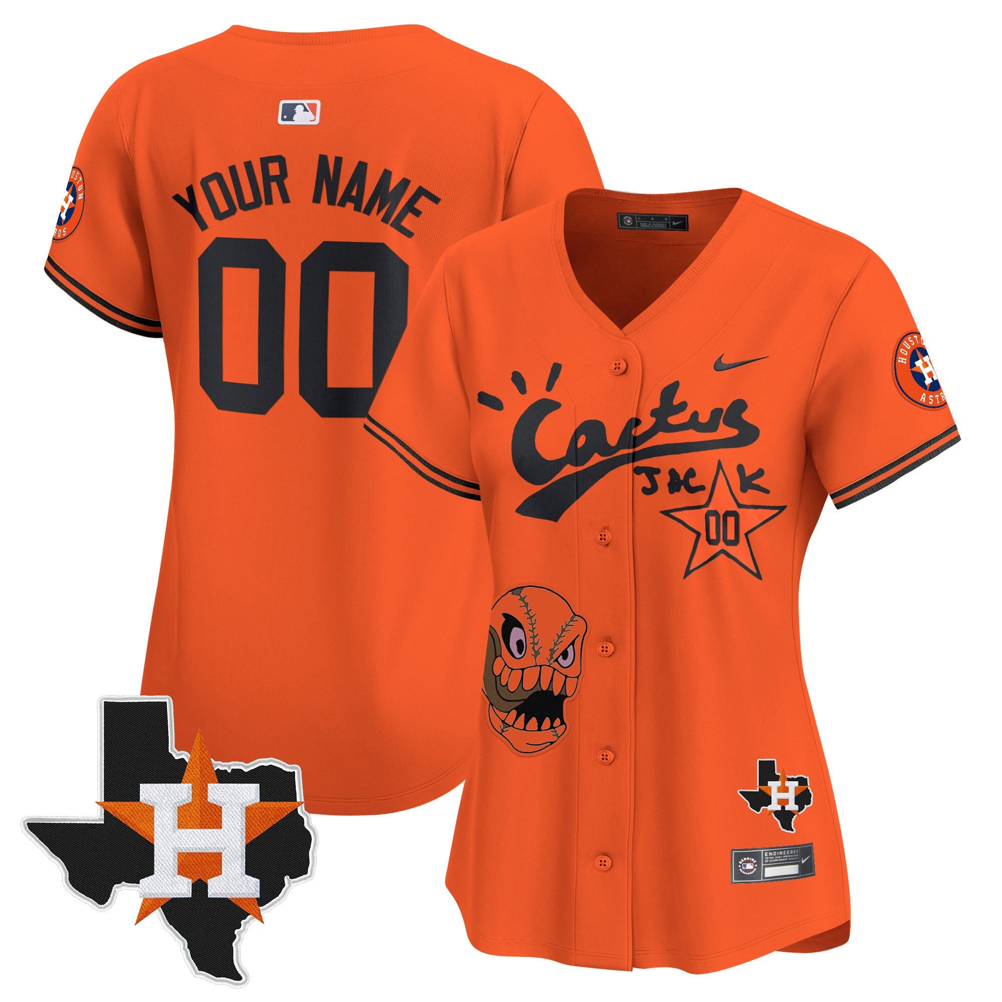 Houston Cactus Jack Patch Vapor Premier Limited Custom Jersey