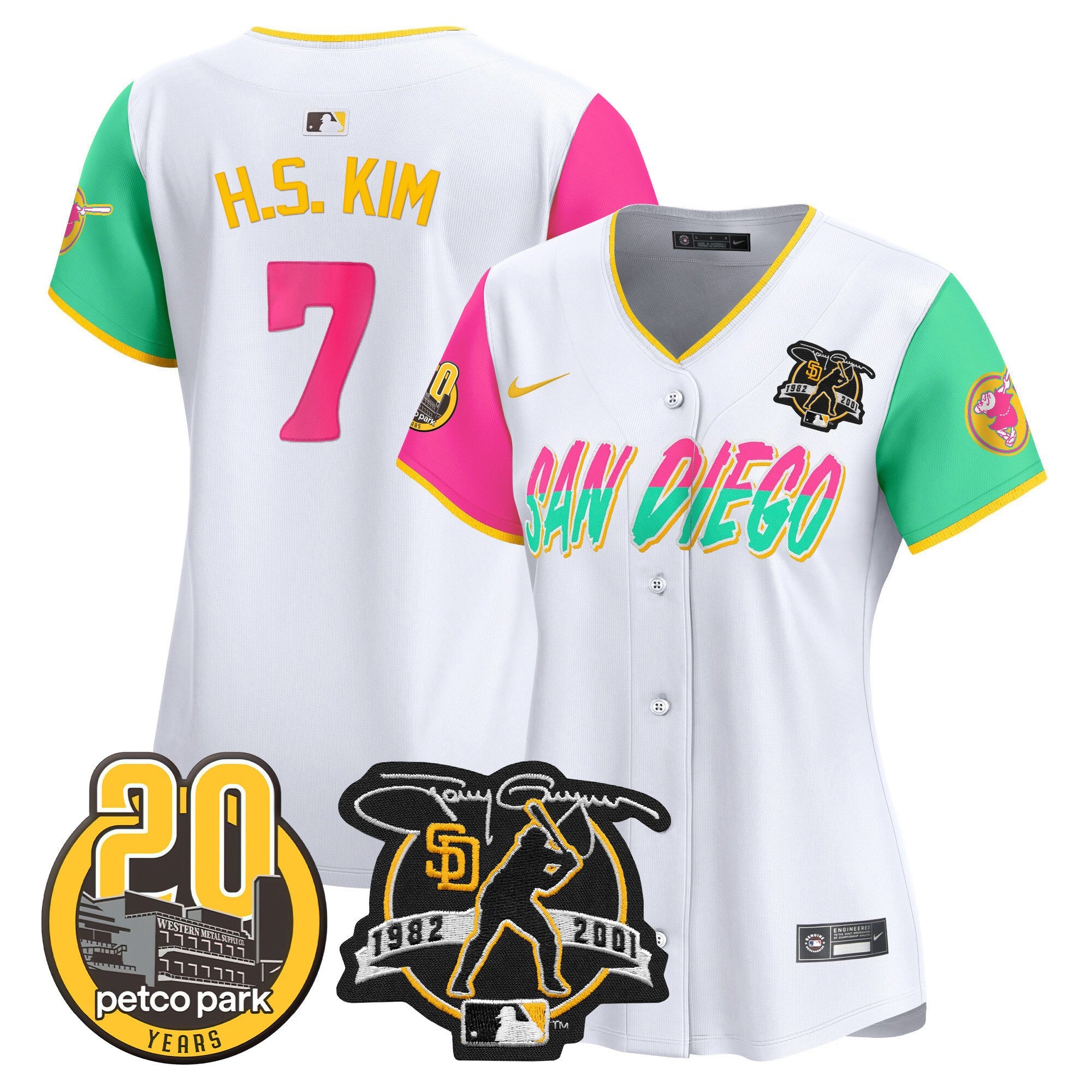 Women’s Tony Gwynn & Petco Park 20th Patch Vapor Premier Limited Jersey
