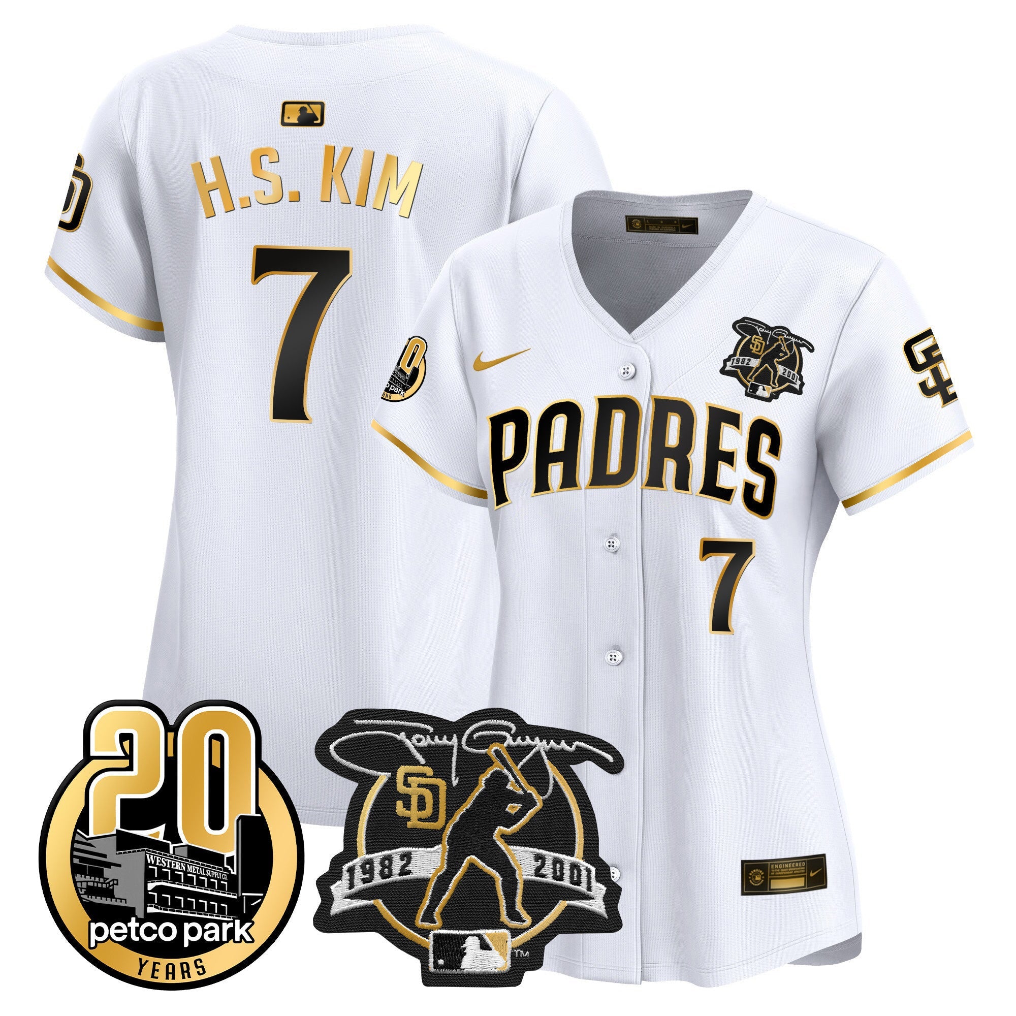 Women’s Tony Gwynn & Petco Park 20th Patch Vapor Premier Limited Jersey