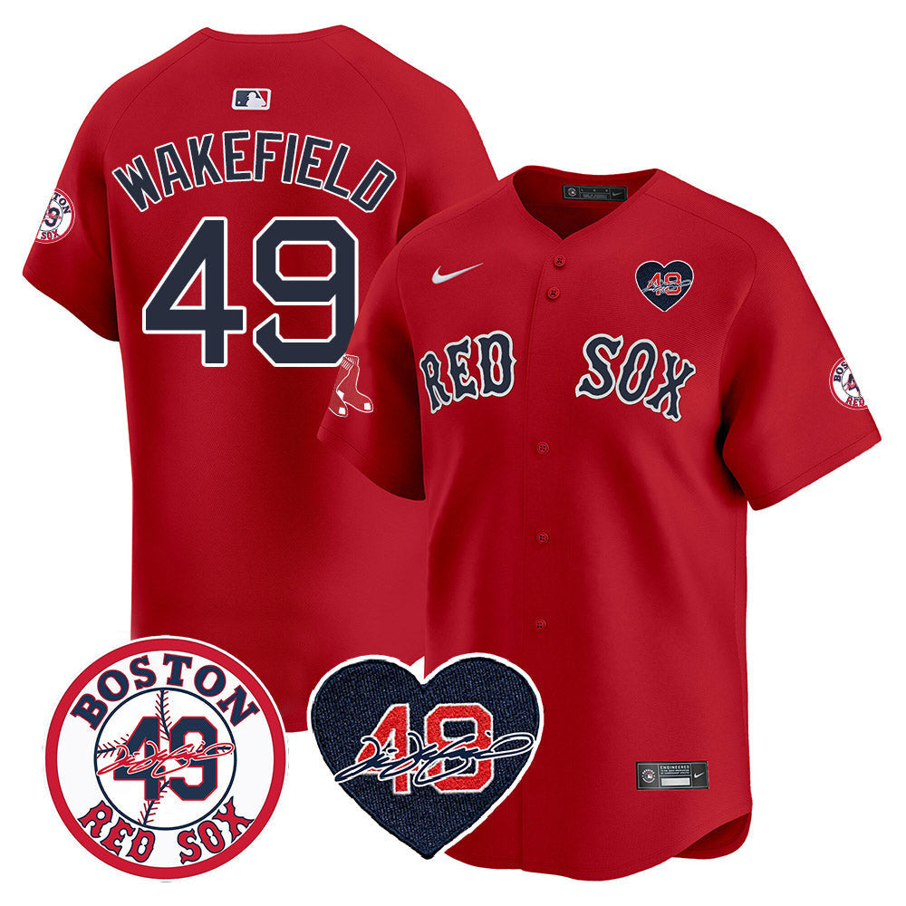 Men’s Tim Wakefield Memorial Patch Vaper Premier Limited Jersey – All Stitched