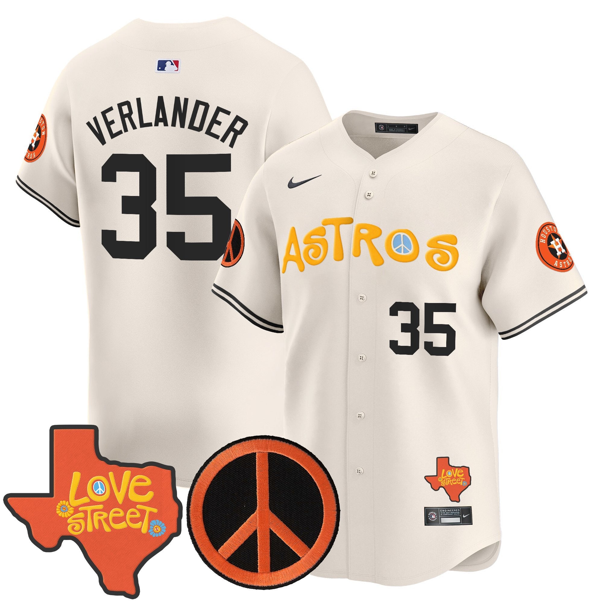 Men’s Love Street & Peace Sign Patch Vapor Premier Limited Jersey