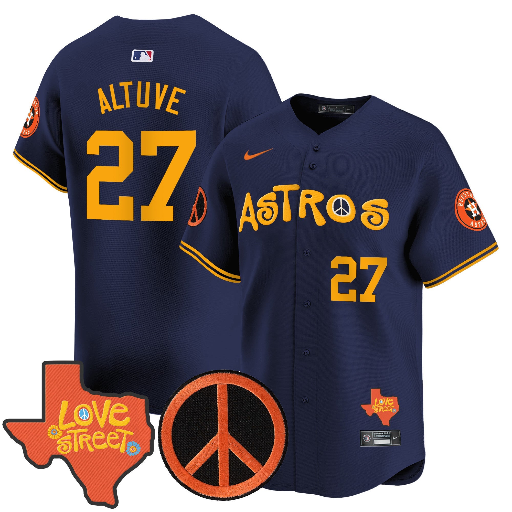 Men’s Love Street & Peace Sign Patch Vapor Premier Limited Jersey