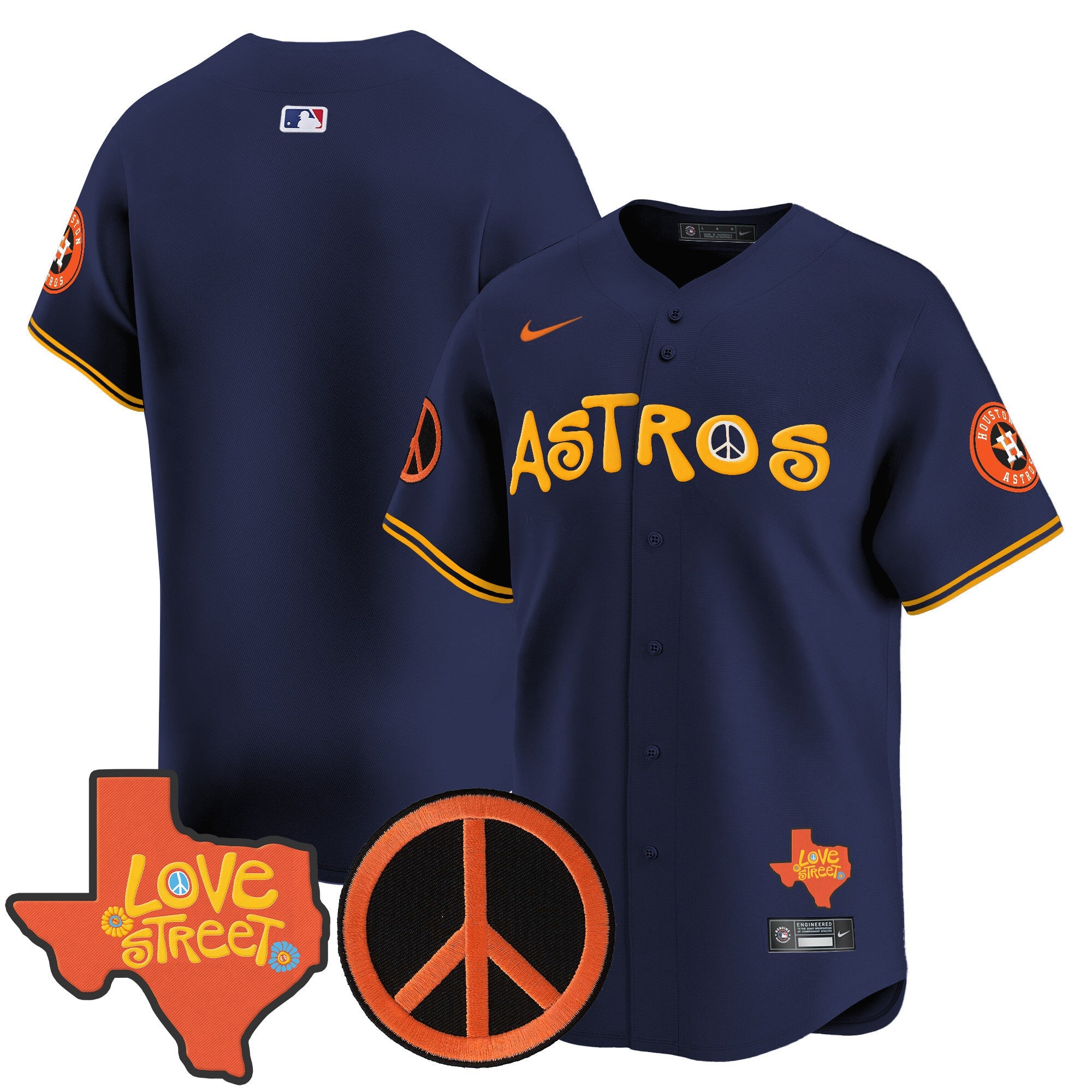 Men’s Love Street & Peace Sign Patch Vapor Premier Limited Jersey