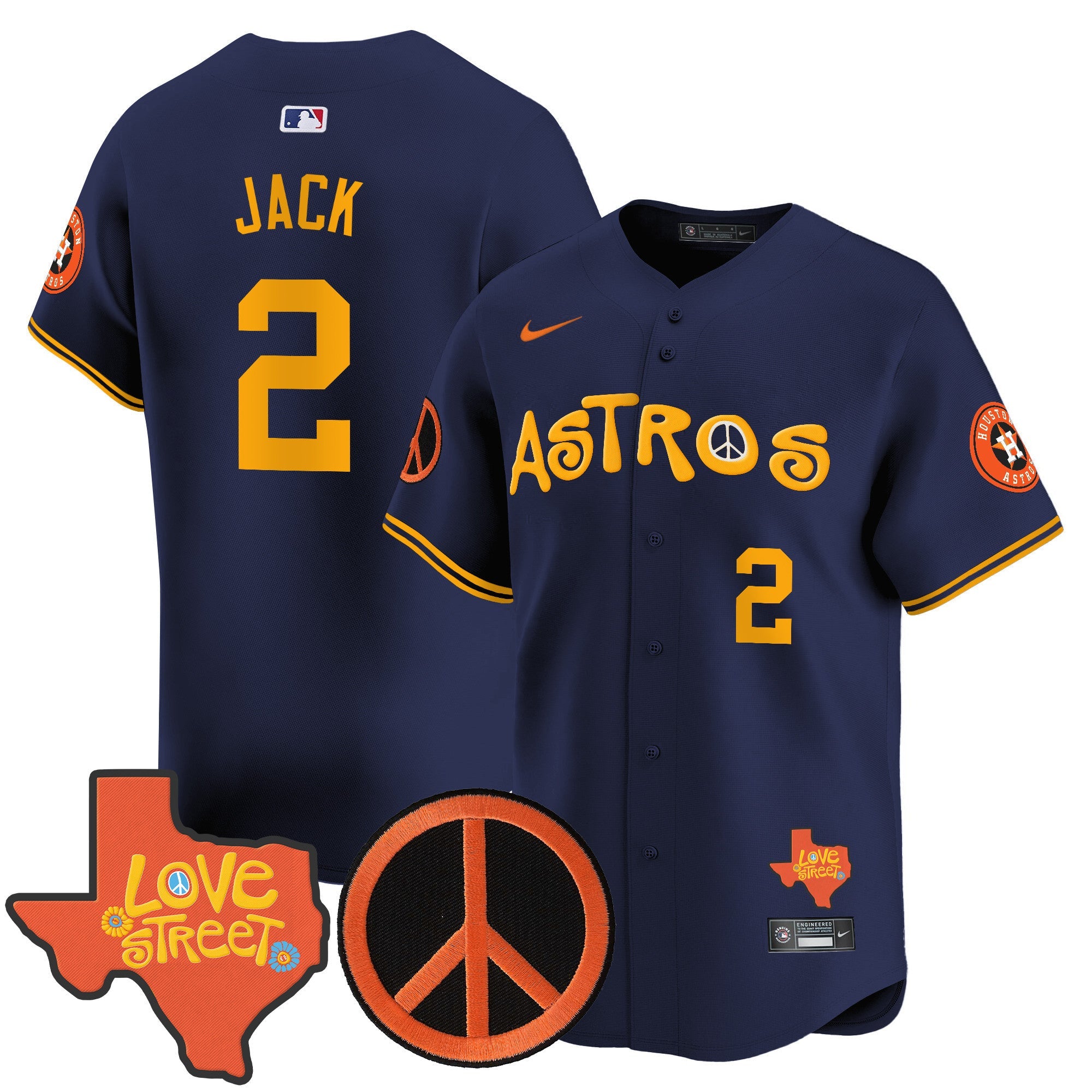Men’s Love Street & Peace Sign Patch Vapor Premier Limited Jersey