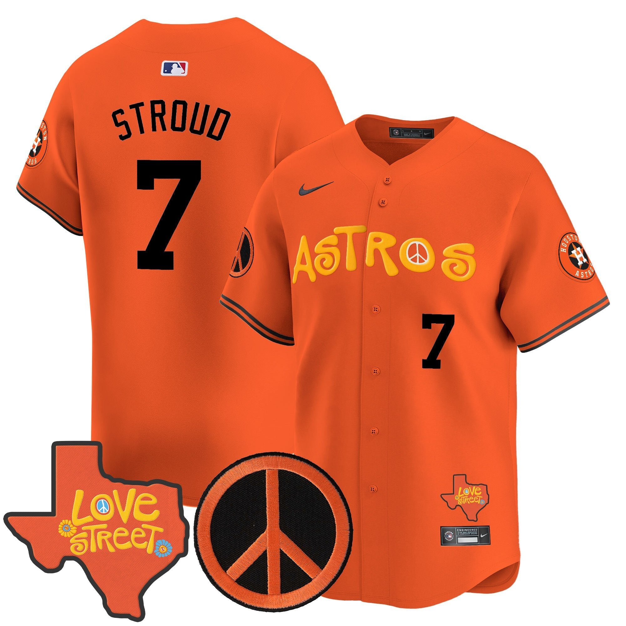 Men’s Love Street & Peace Sign Patch Vapor Premier Limited Jersey