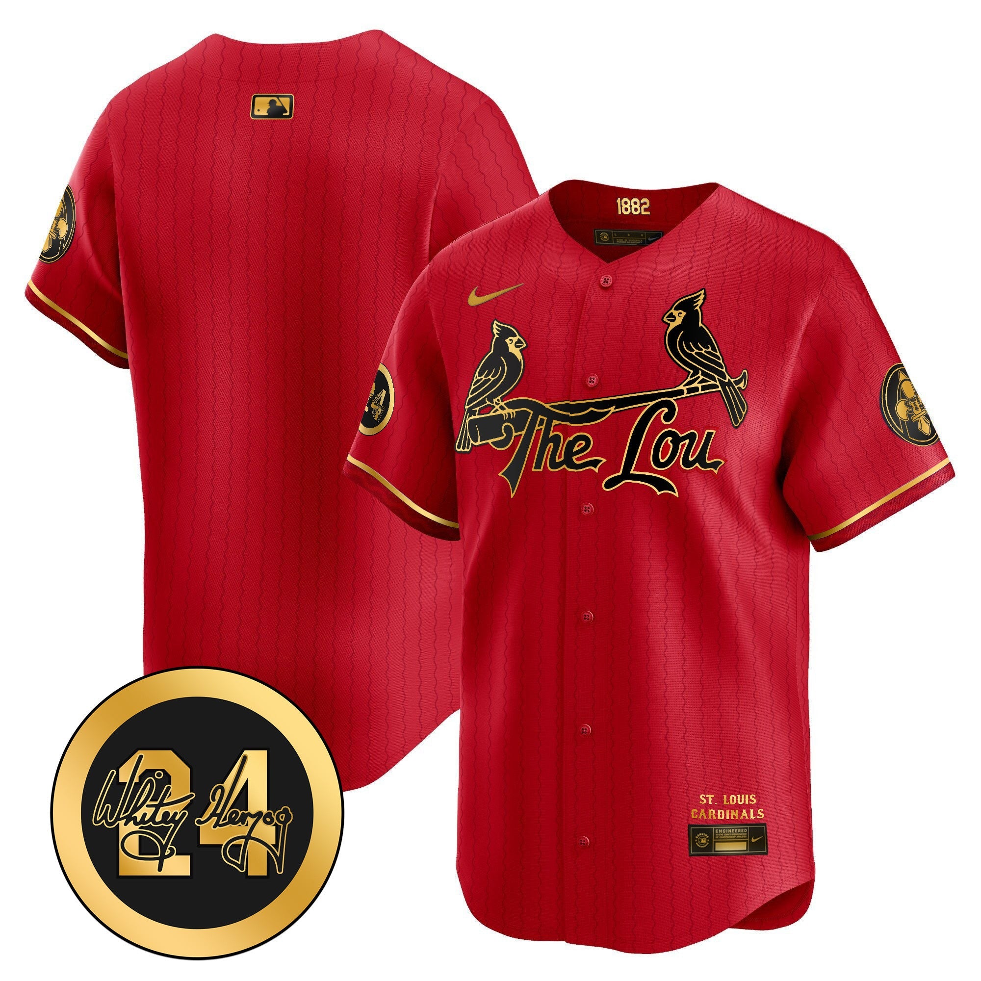 Men’s St. Louis Whitey Herzog Patch Vapor Premier Limited Jersey