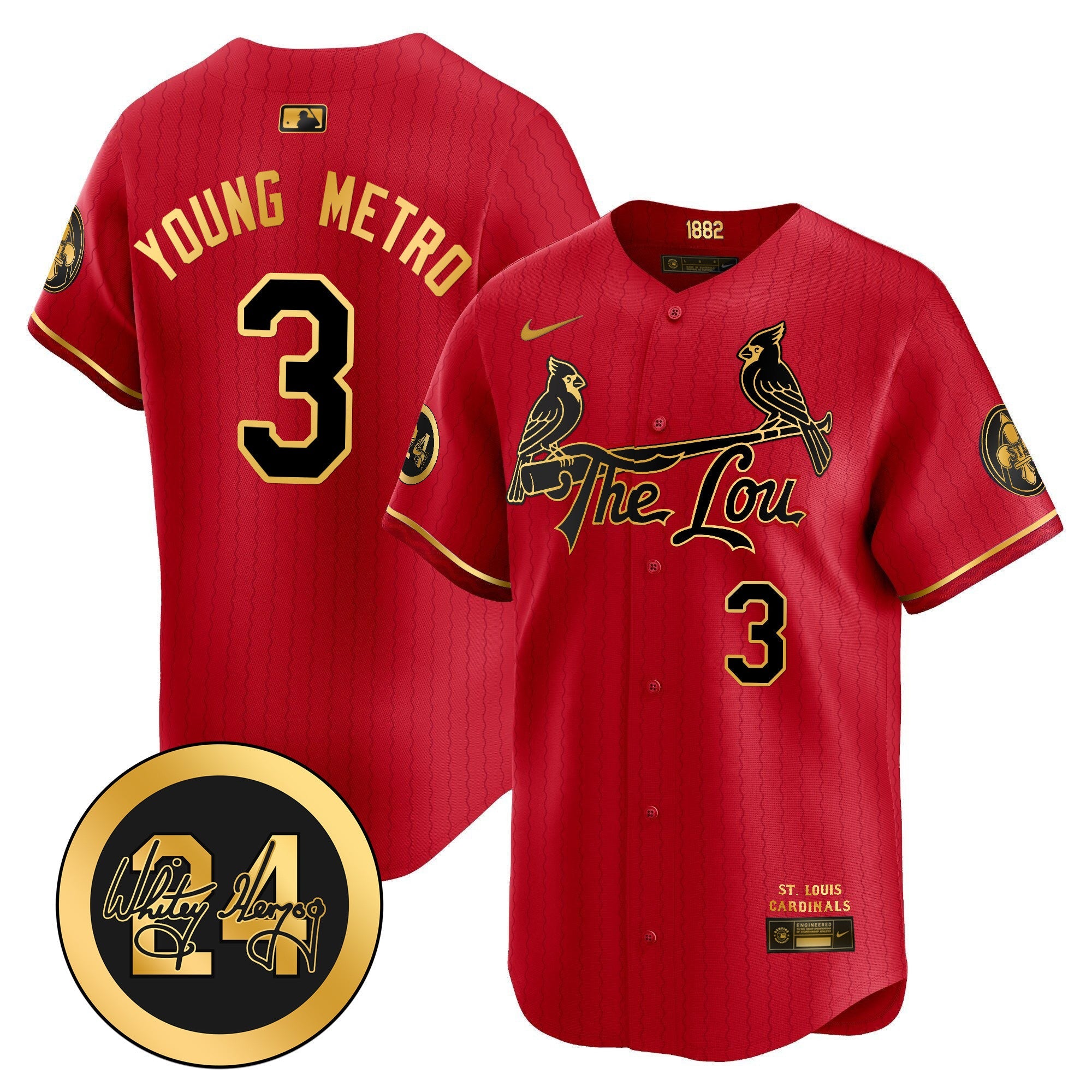 Men’s St. Louis Whitey Herzog Patch Vapor Premier Limited Jersey