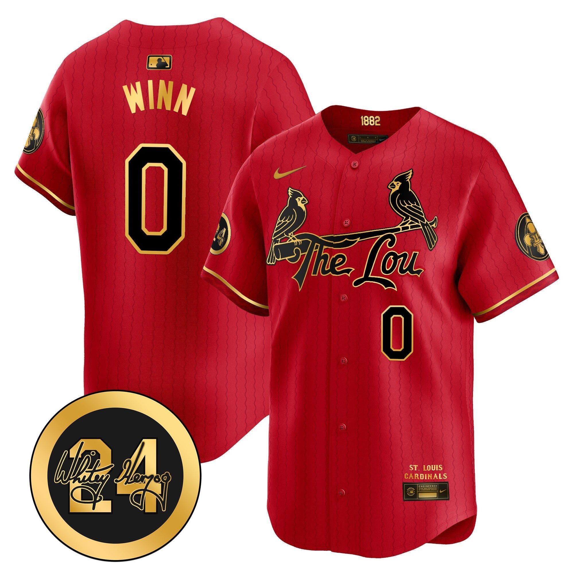 Men’s St. Louis Whitey Herzog Patch Vapor Premier Limited Jersey