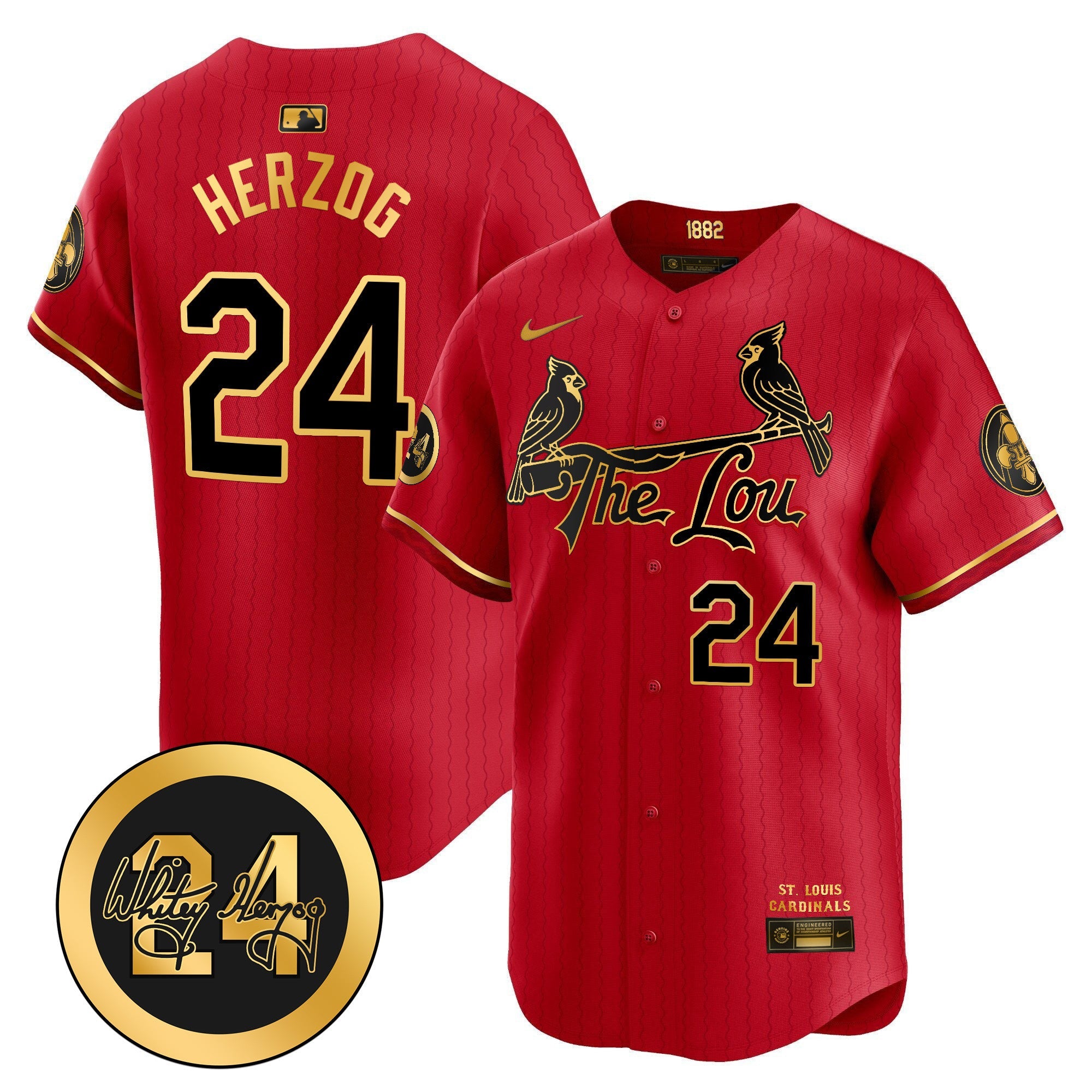 Men’s St. Louis Whitey Herzog Patch Vapor Premier Limited Jersey