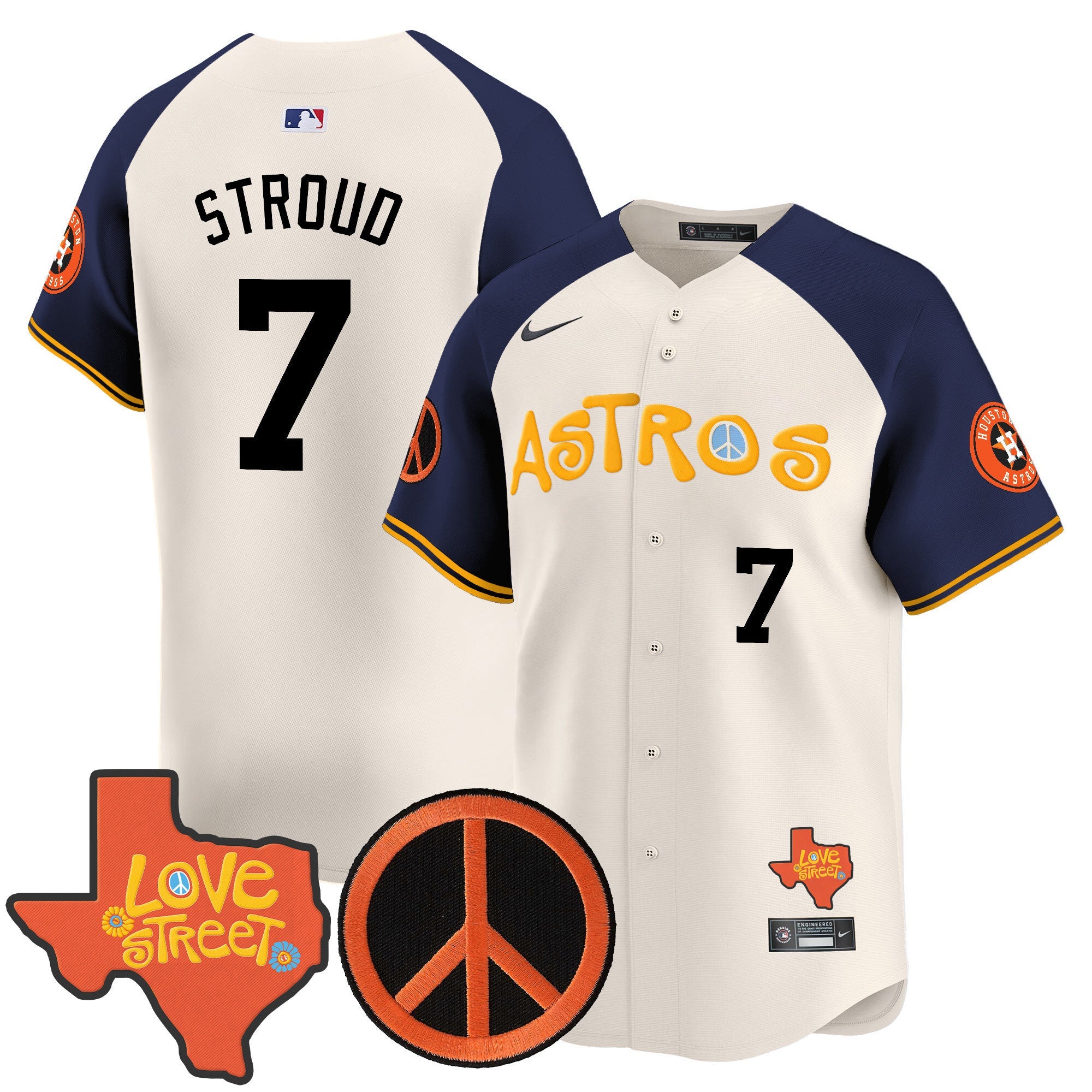 Men’s Love Street & Peace Sign Patch Vapor Premier Limited Jersey
