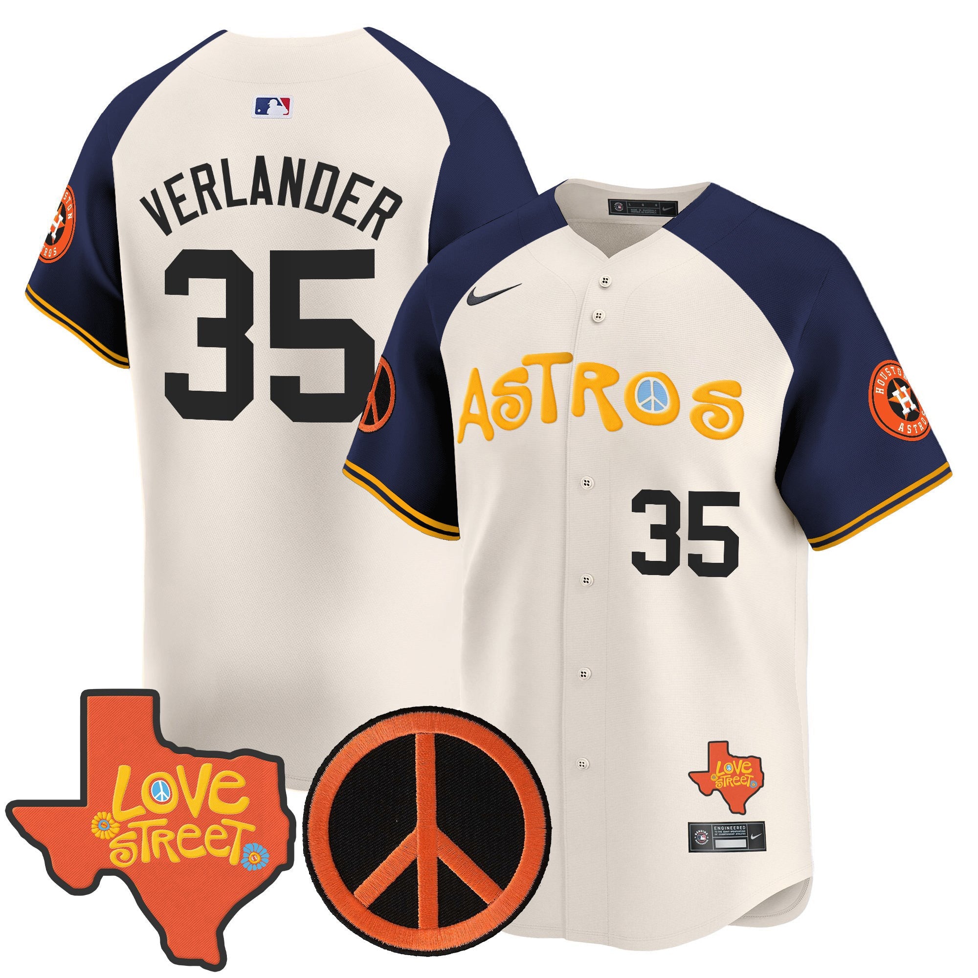 Men’s Love Street & Peace Sign Patch Vapor Premier Limited Jersey