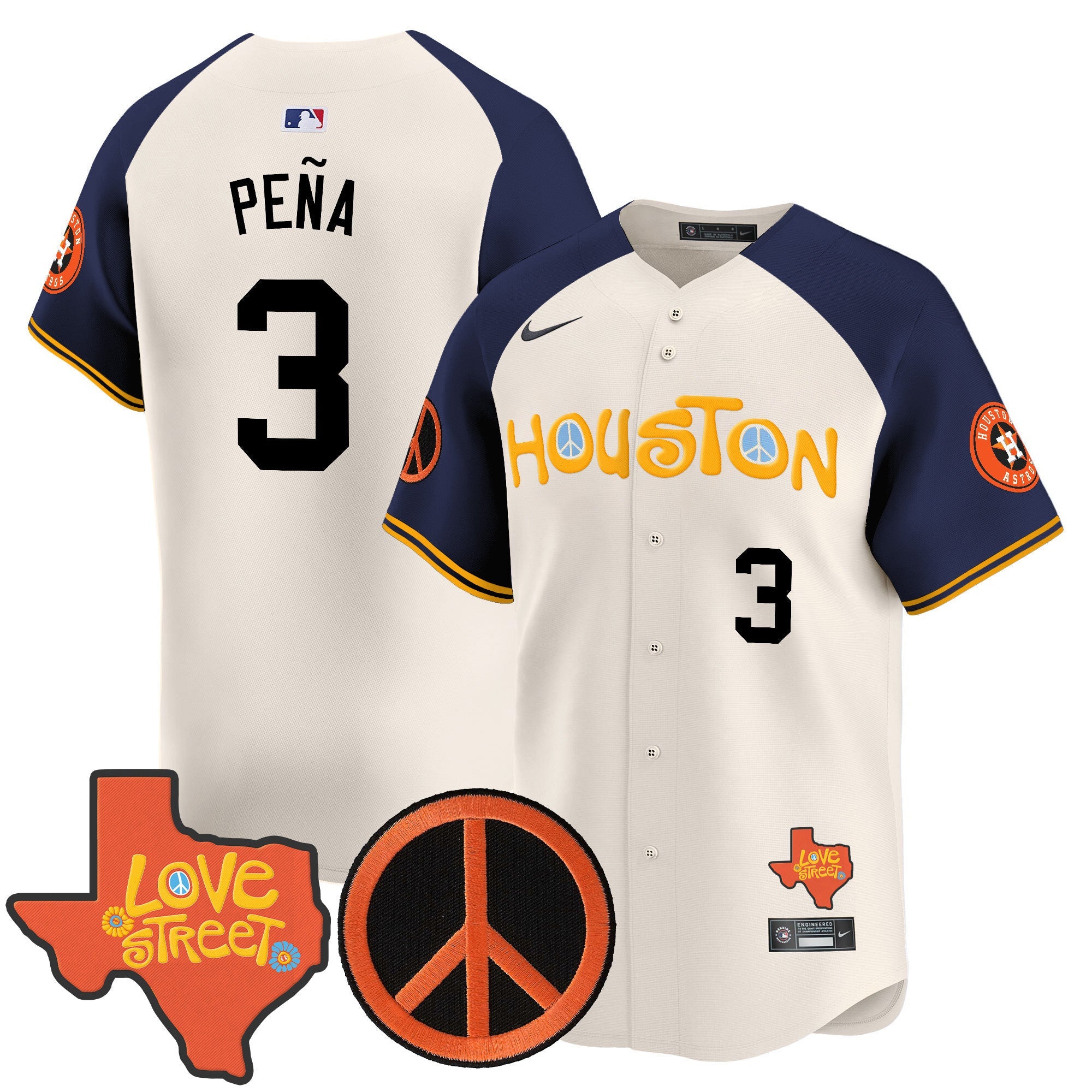 Men’s Love Street & Peace Sign Patch Vapor Premier Limited Jersey V2