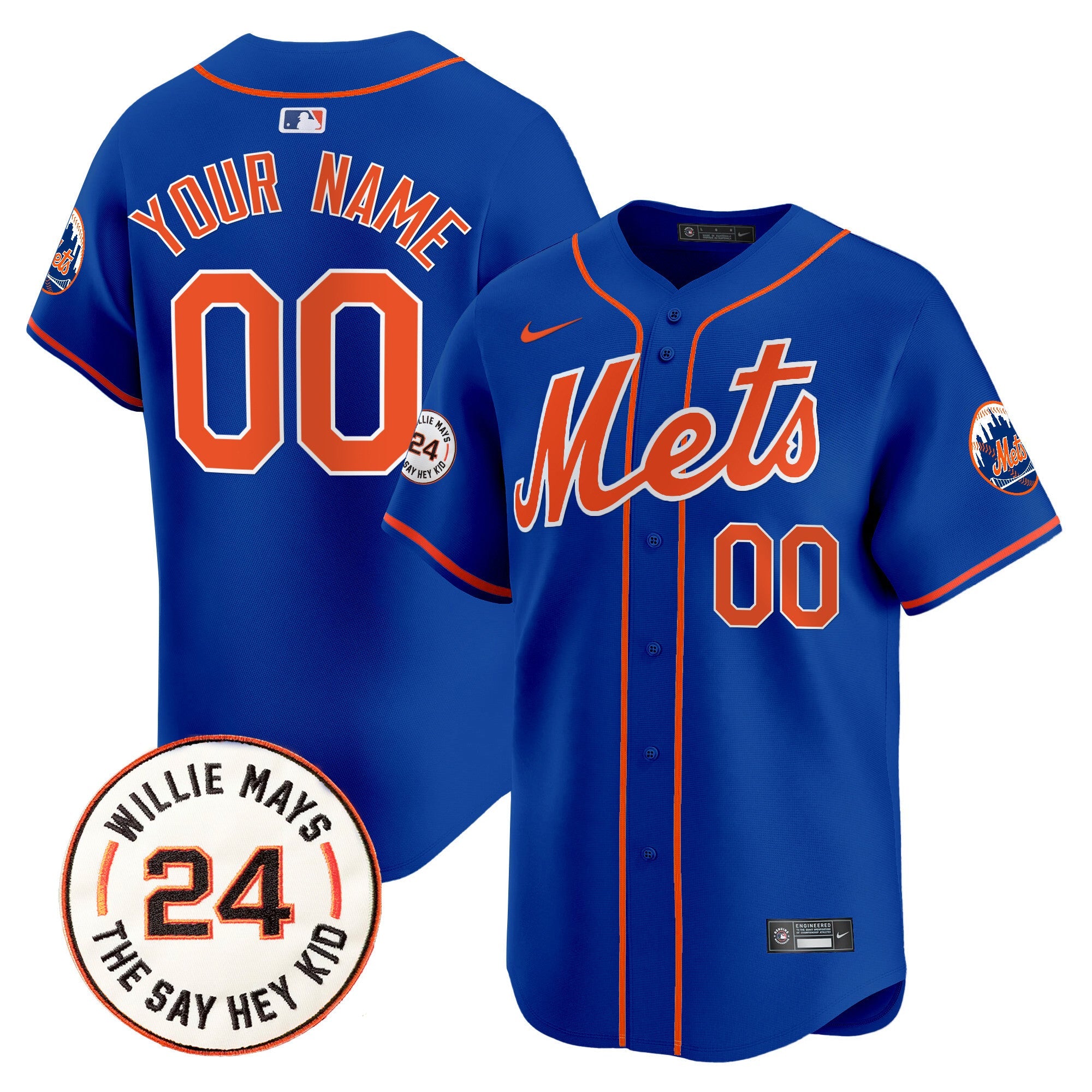 Willie Mays Patch Vapor Premier Limited Custom Jersey