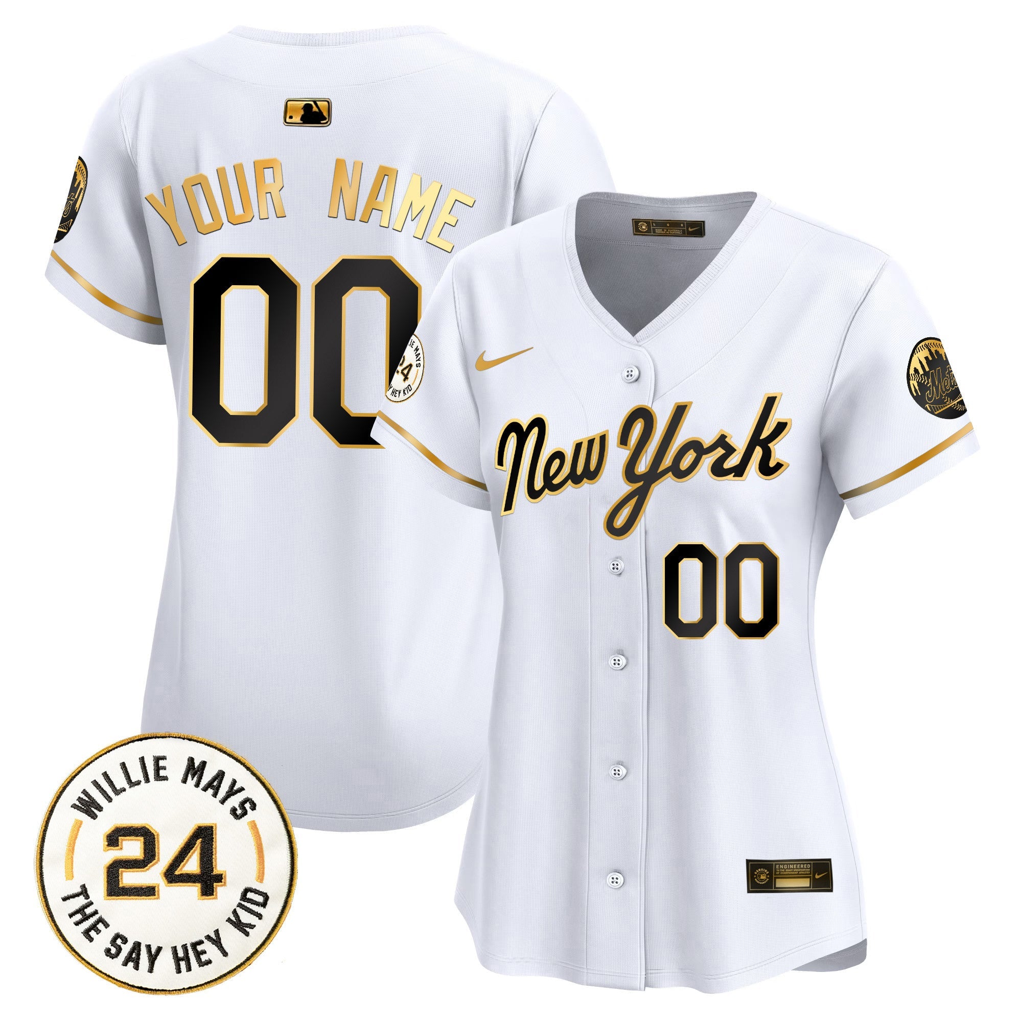 Willie Mays Patch Vapor Premier Limited Custom Jersey