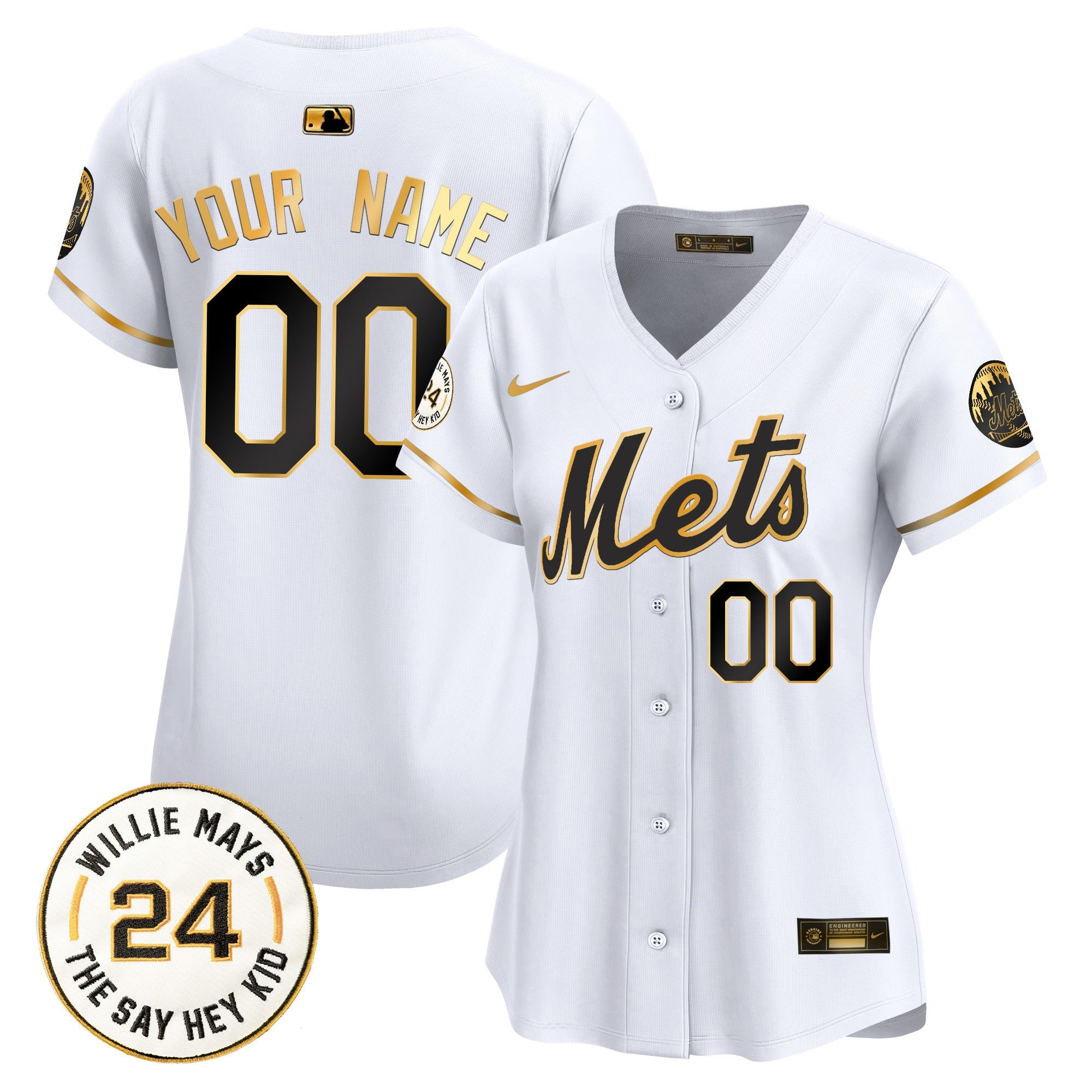 Willie Mays Patch Vapor Premier Limited Custom Jersey