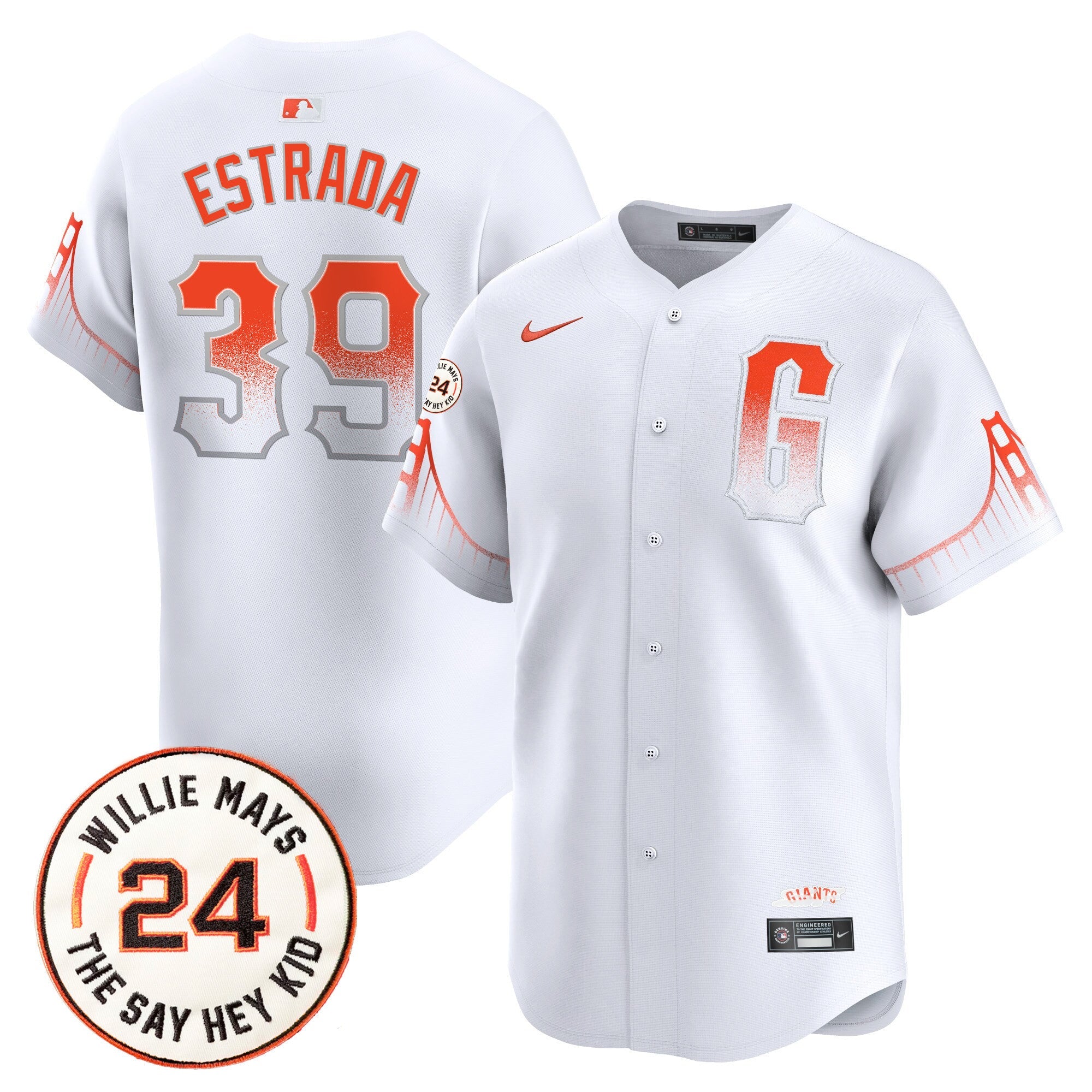 Men’s San Francisco 2024 Willie Mays Patch Vapor Premier Limited Jersey V6