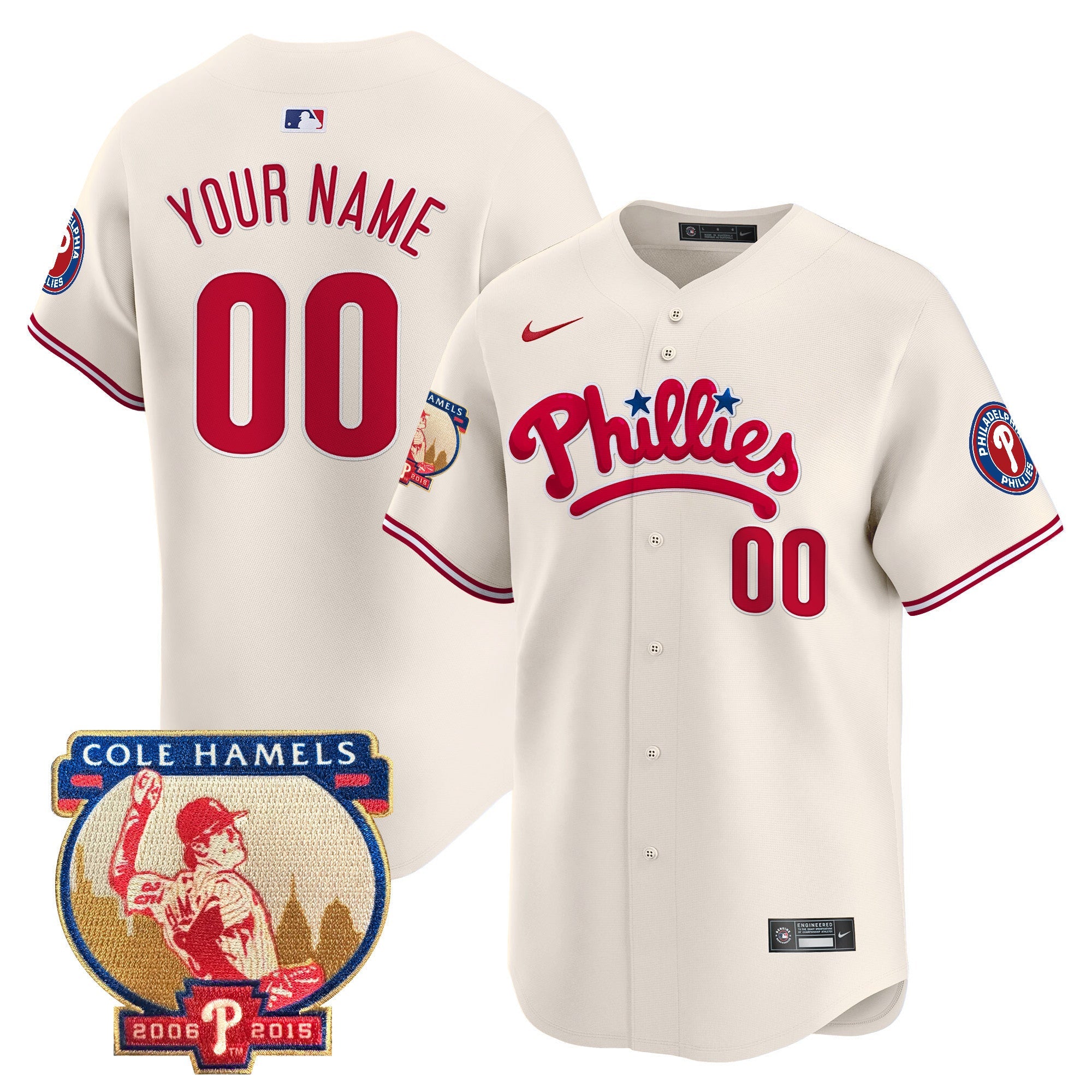 Cole Hamels Patch Vapor Premier Limited Custom Jersey