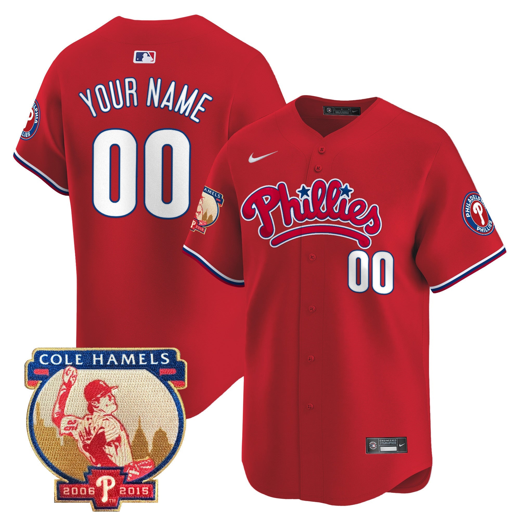 Cole Hamels Patch Vapor Premier Limited Custom Jersey
