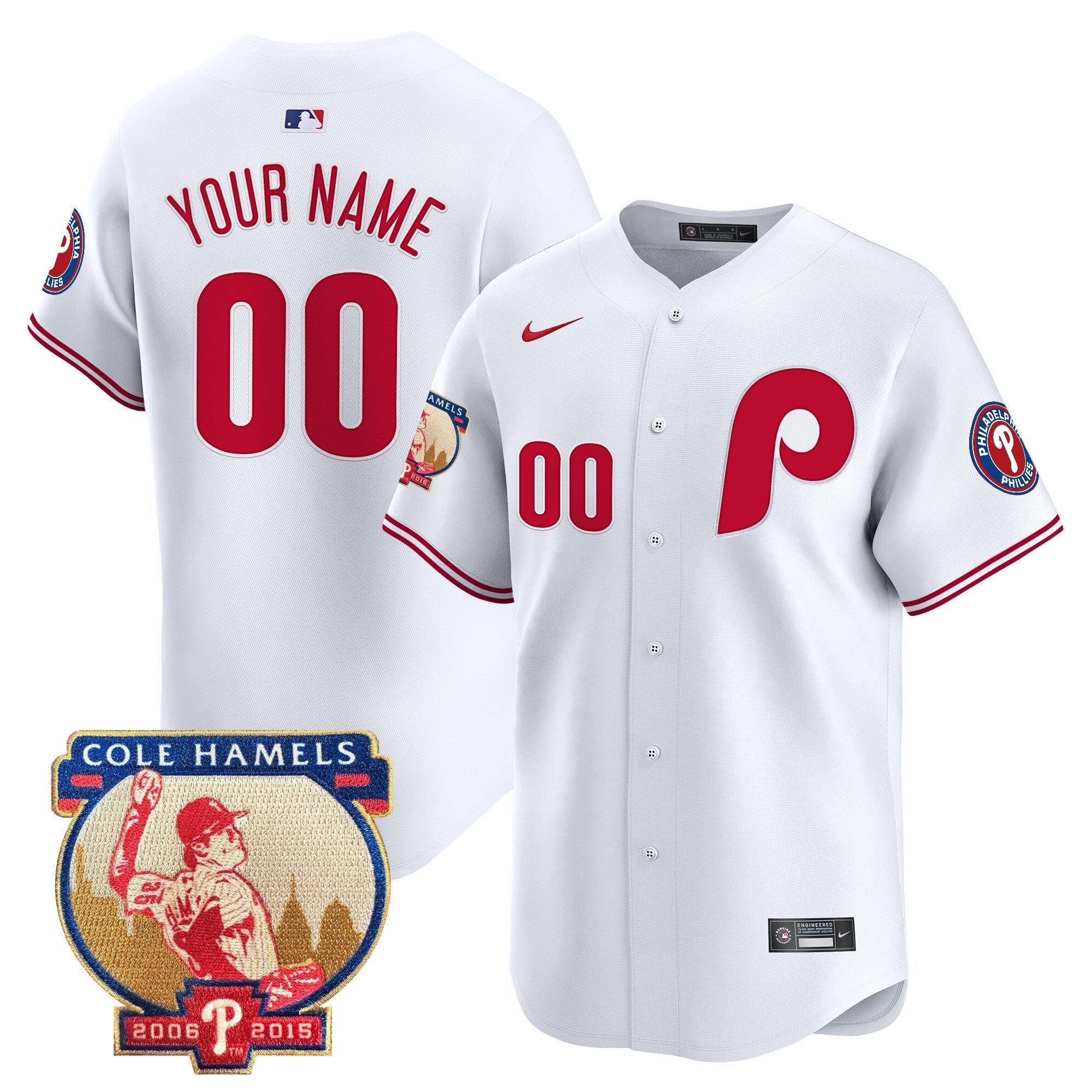 Cole Hamels Patch Vapor Premier Limited Custom Jersey