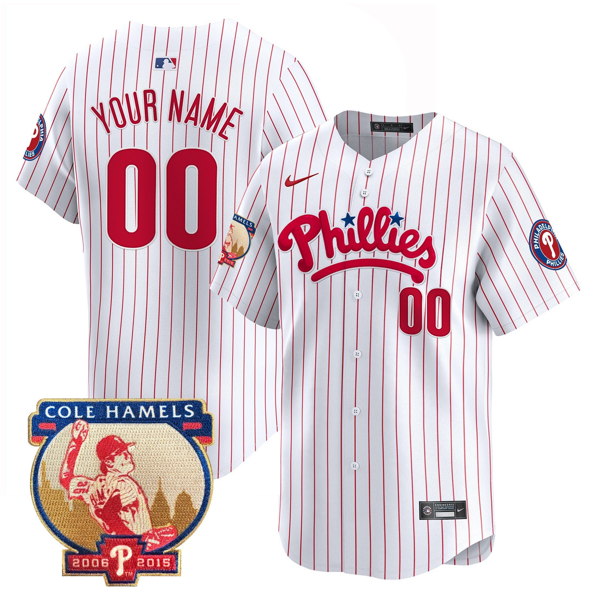 Cole Hamels Patch Vapor Premier Limited Custom Jersey