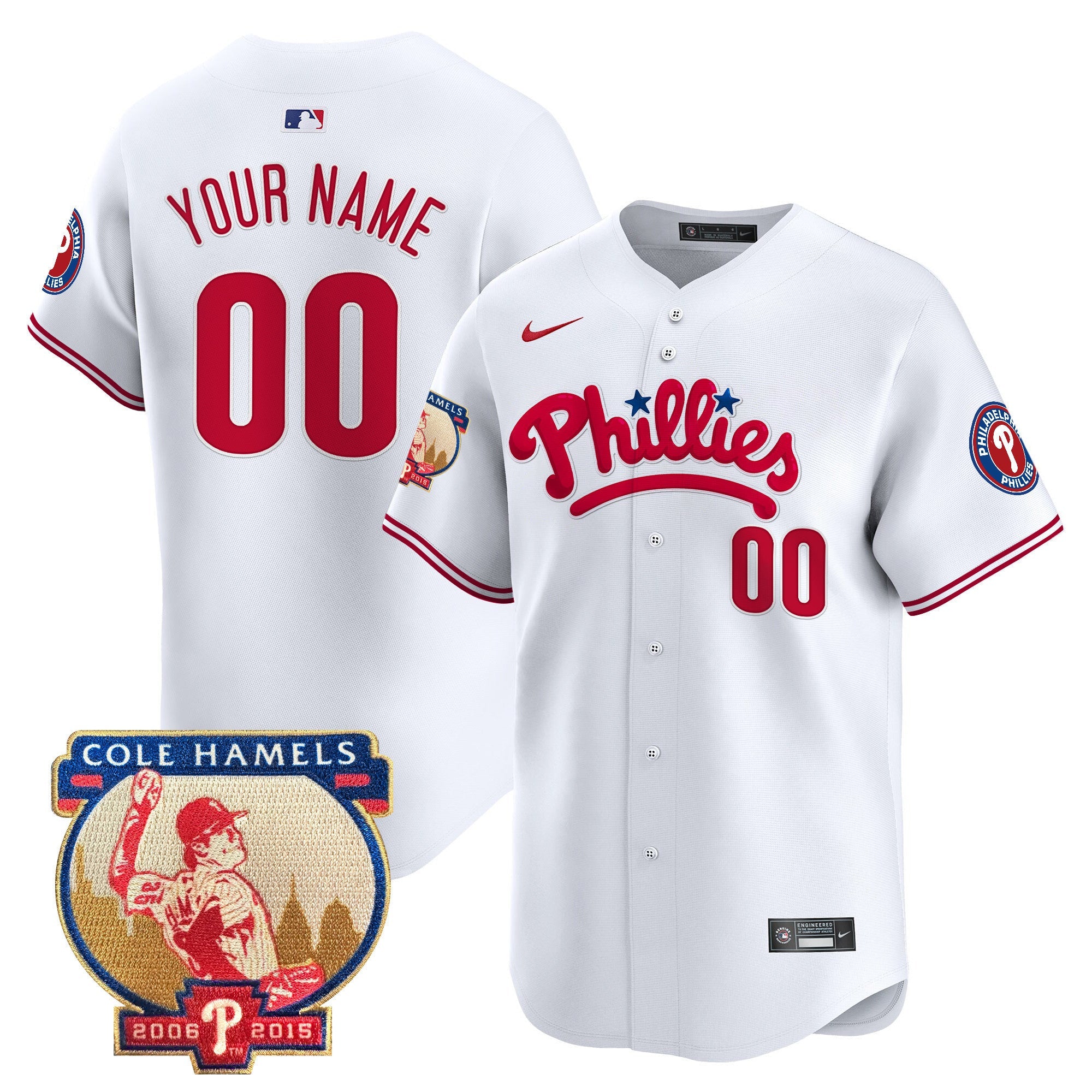Cole Hamels Patch Vapor Premier Limited Custom Jersey