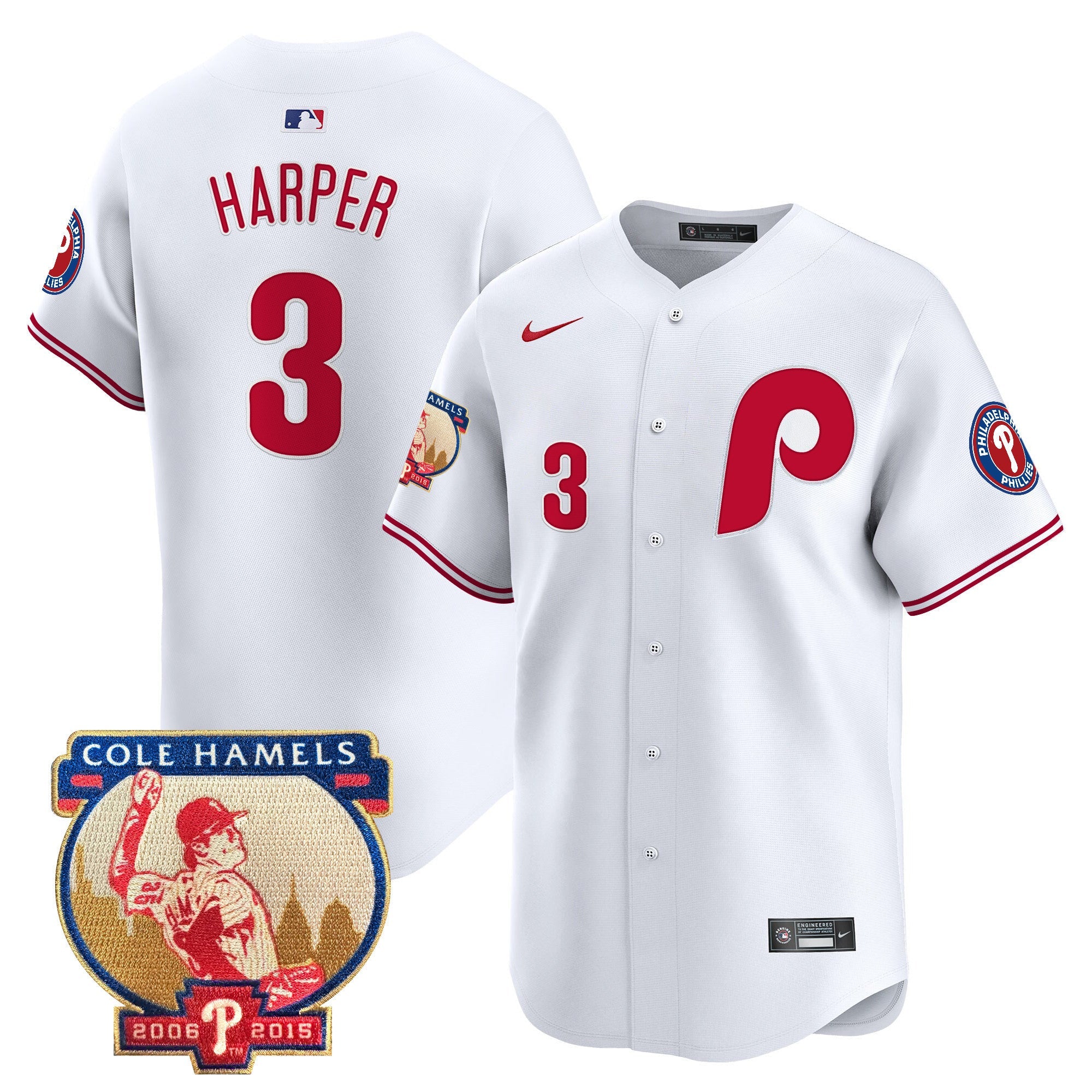 Men’s Cole Hamels Patch Vapor Premier Limited Jersey