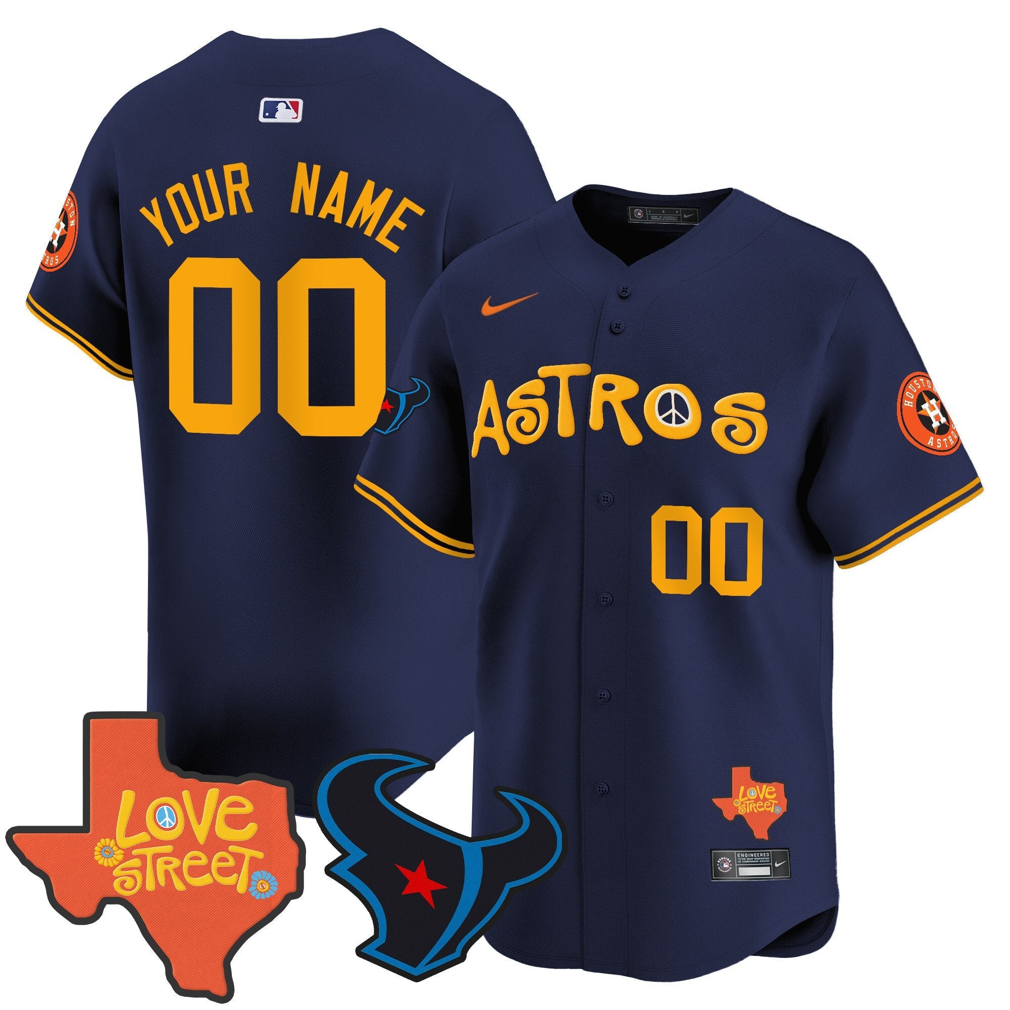 Love Street & Texans Patch Vapor Premier Limited Custom Jersey