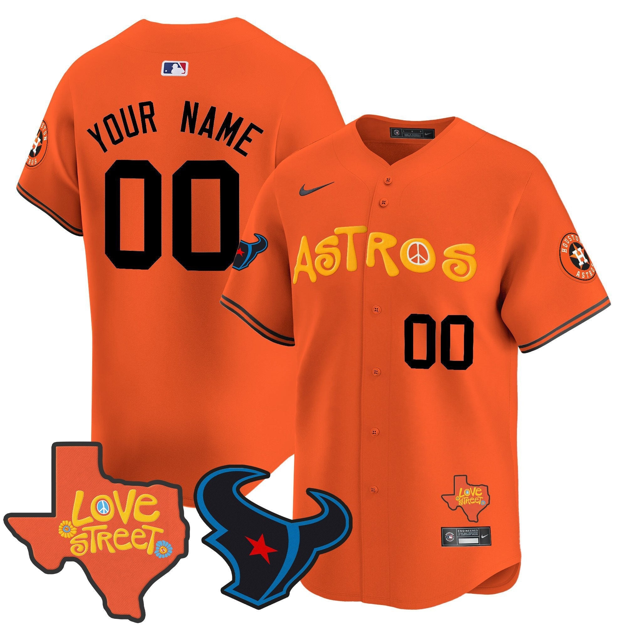 Love Street & Texans Patch Vapor Premier Limited Custom Jersey