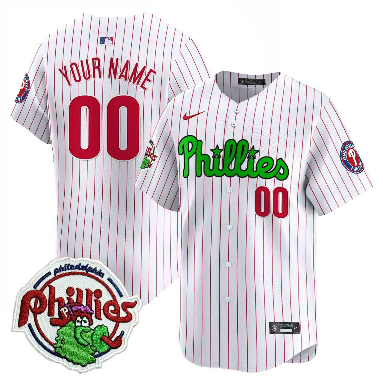 Phanatic Patch White Pinstripe Vapor Special Custom Jersey