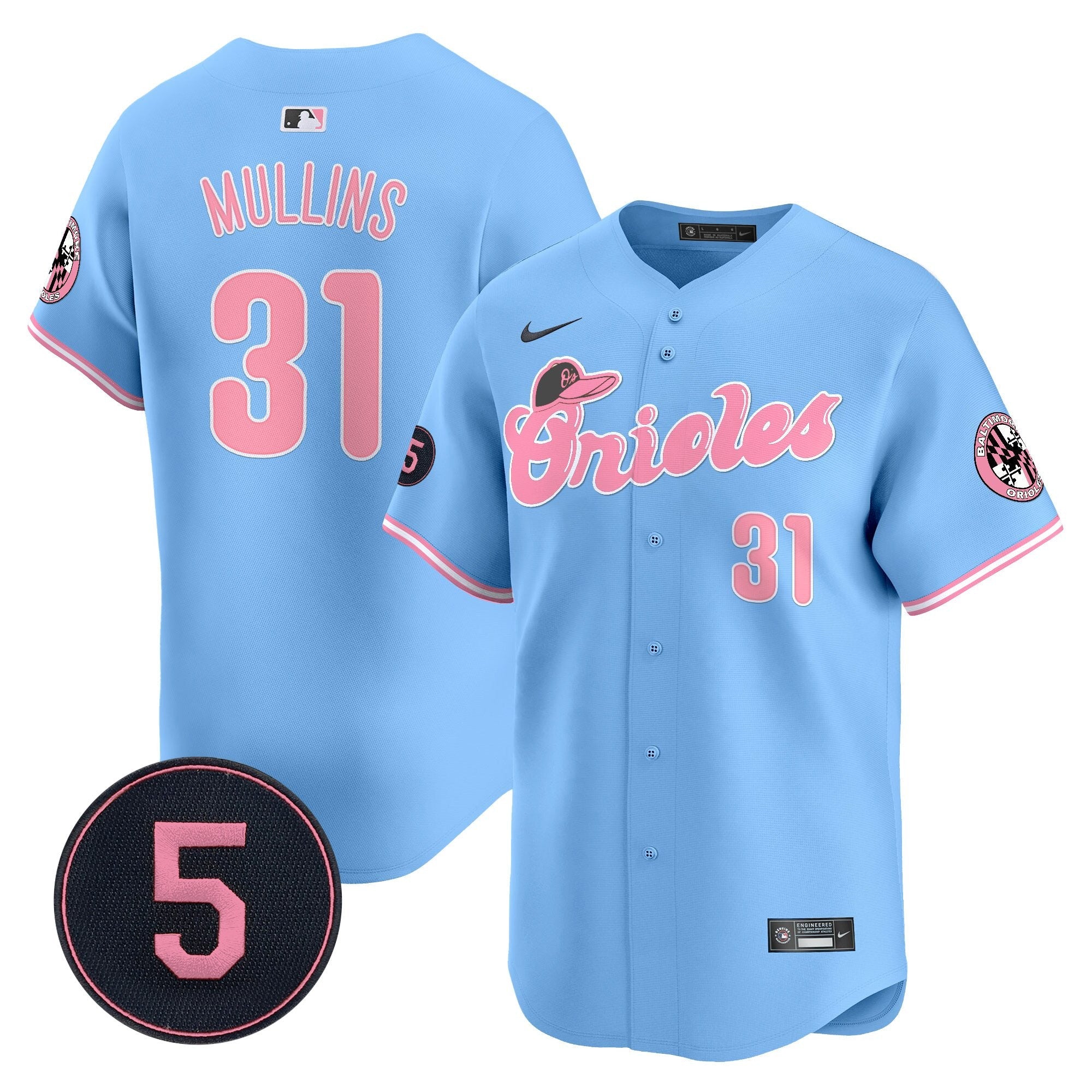 Unisex Baltimore Pastel Style Robinson Patch Vapor Premier Limited Jersey