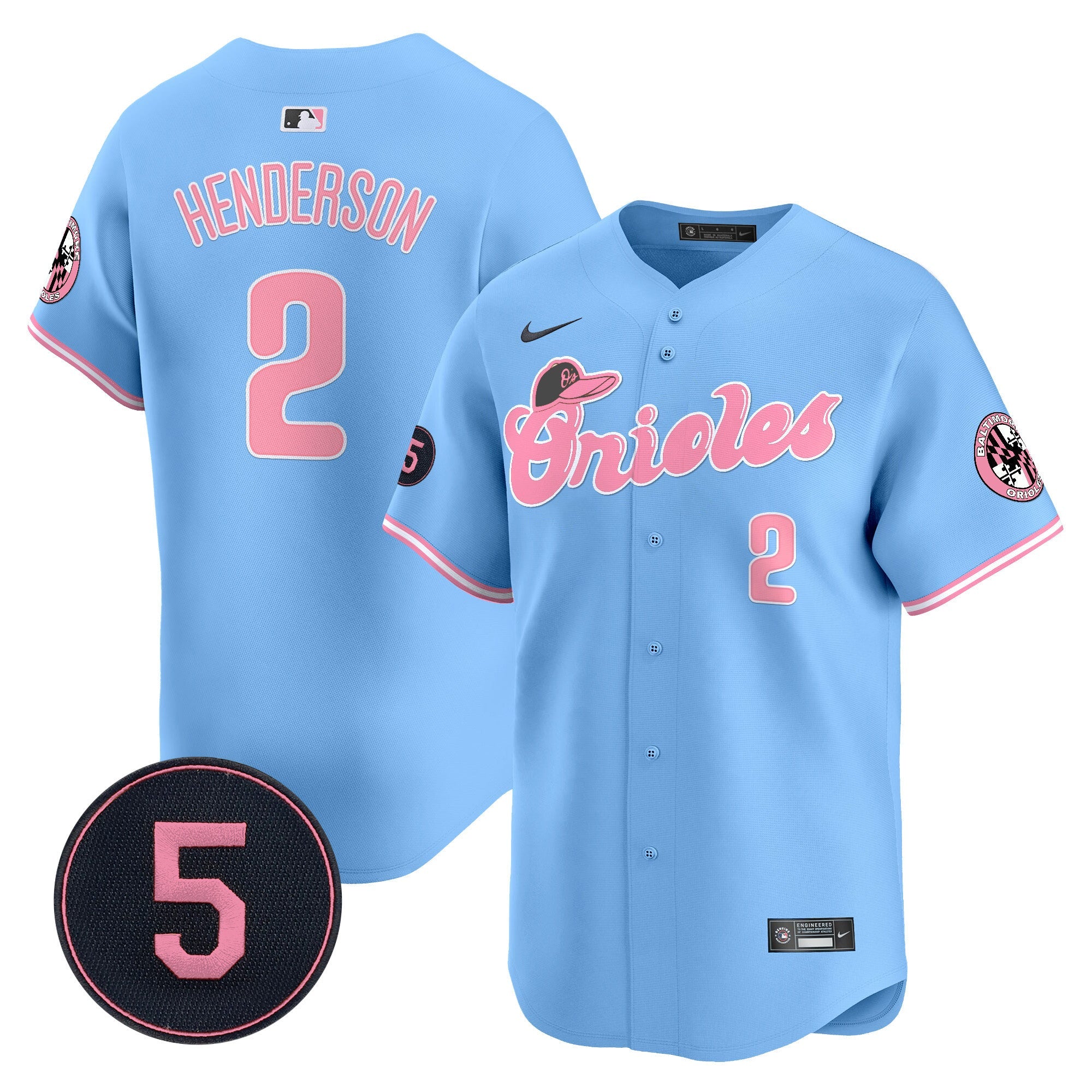 Unisex Baltimore Pastel Style Robinson Patch Vapor Premier Limited Jersey