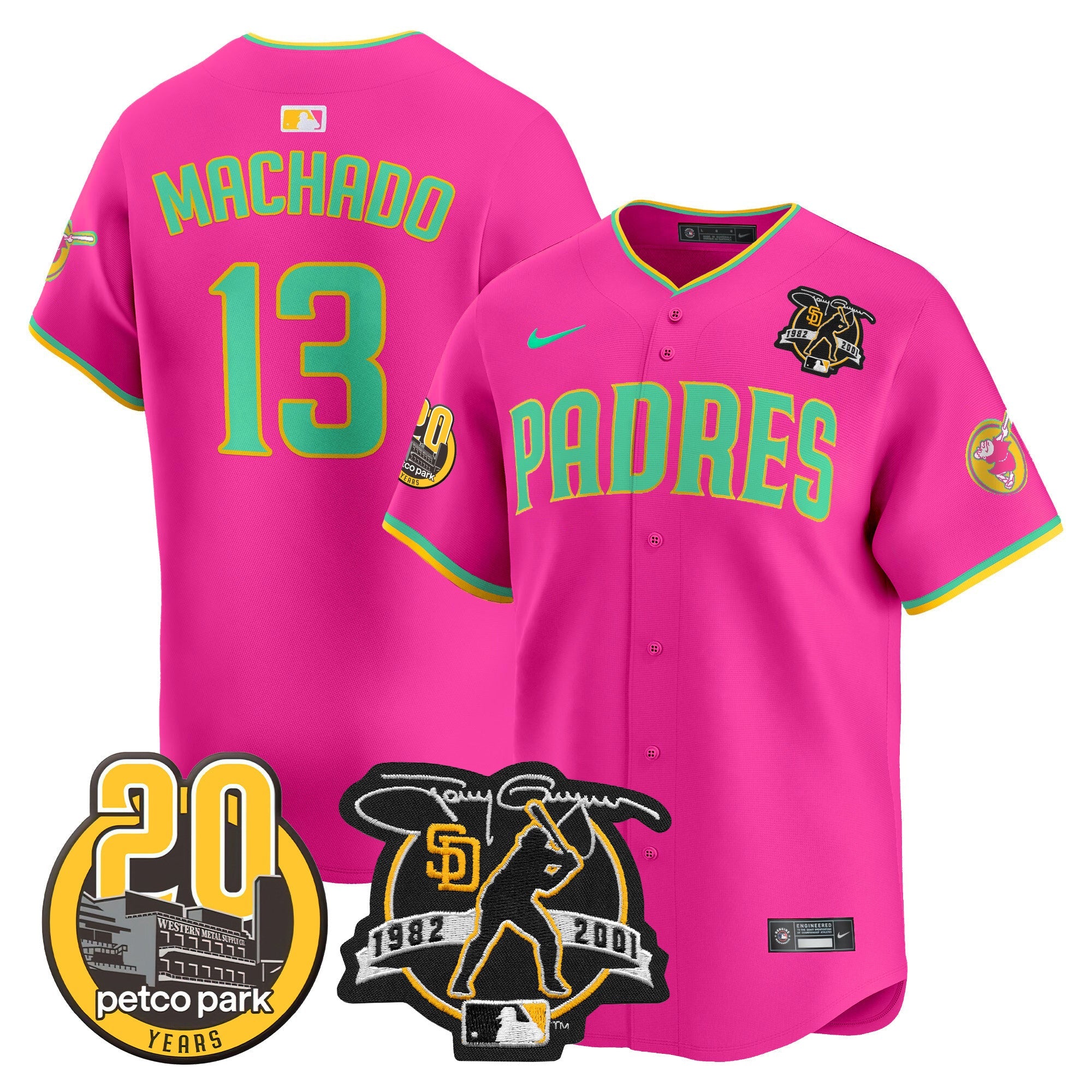 Men’s Tony Gwynn & Petco Park 20th Patch Vapor Premier Limited Jersey V2