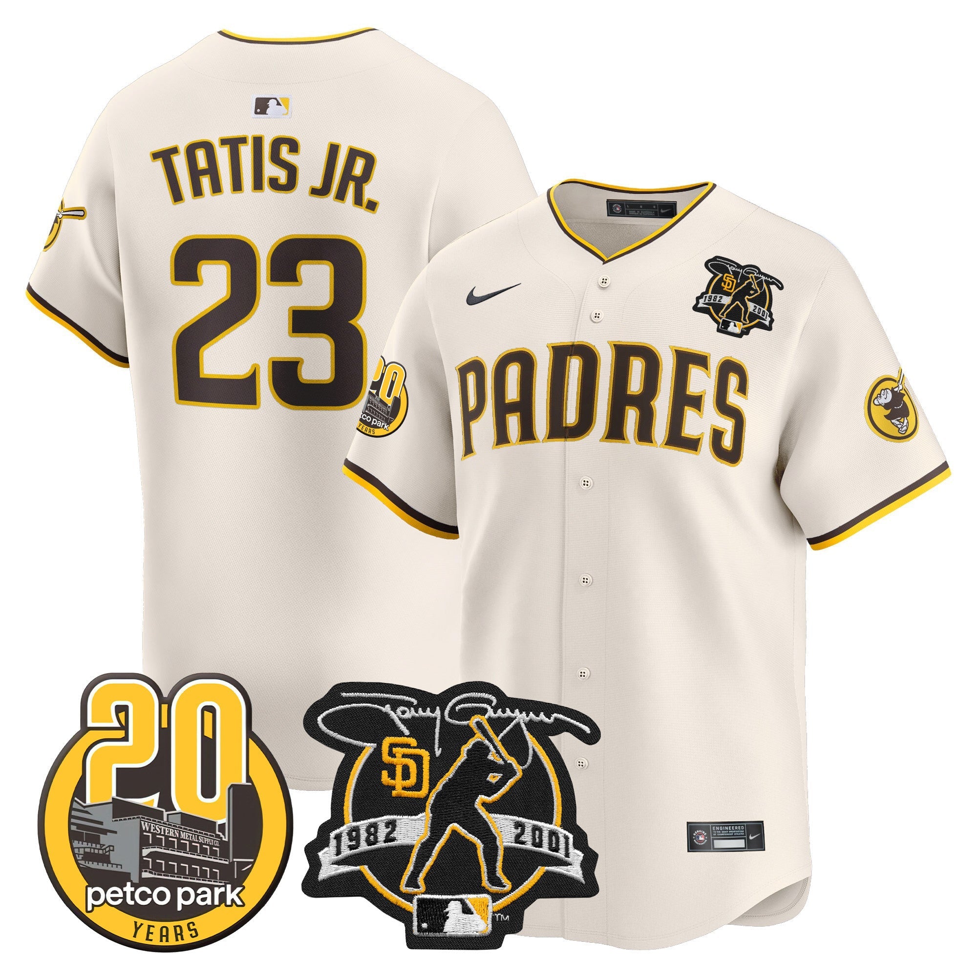 Men’s Tony Gwynn & Petco Park 20th Patch Vapor Premier Limited Jersey V2