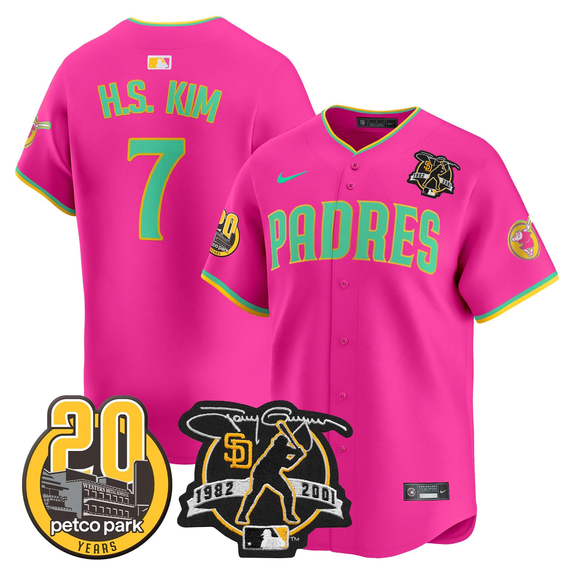 Men’s Tony Gwynn & Petco Park 20th Patch Vapor Premier Limited Jersey V2
