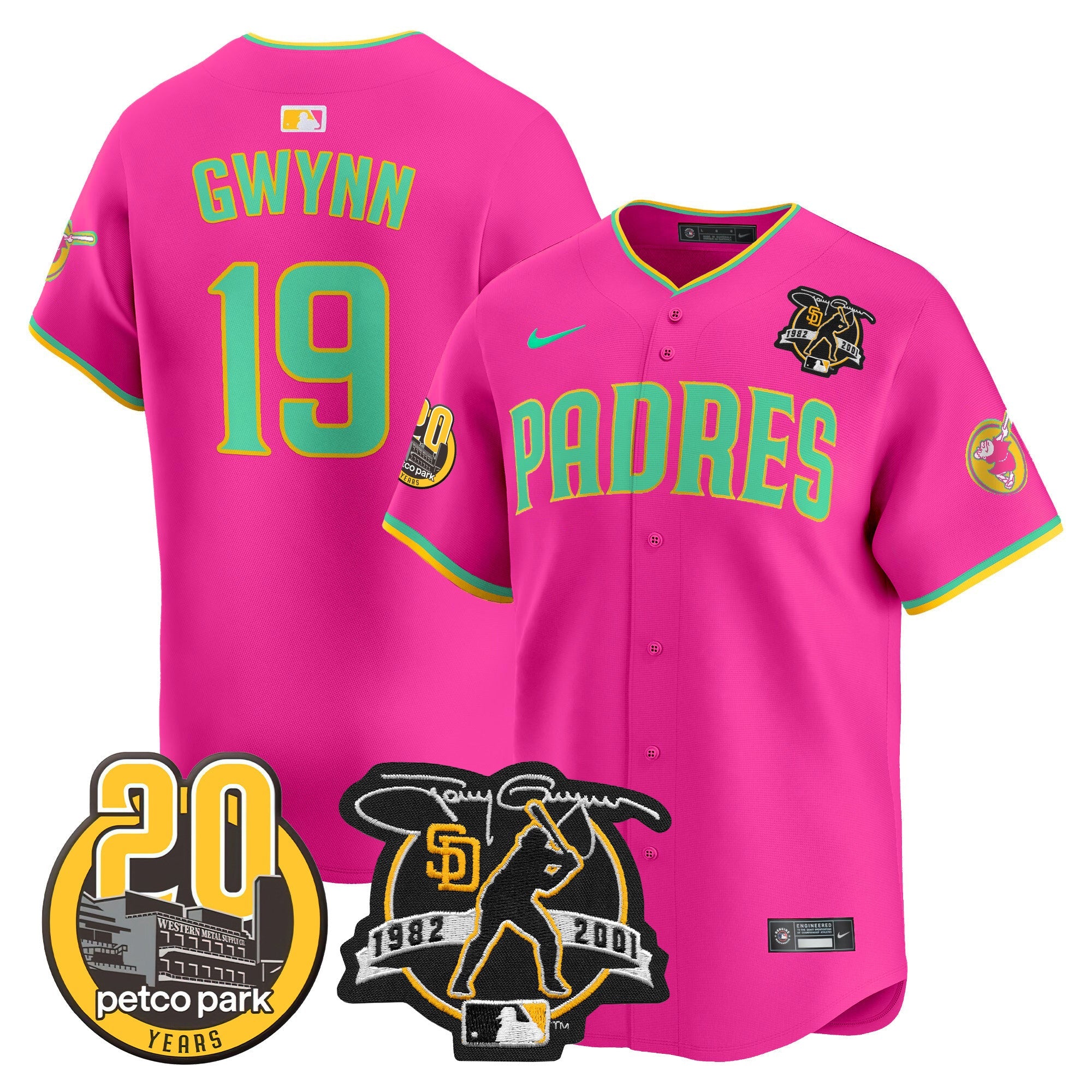 Men’s Tony Gwynn & Petco Park 20th Patch Vapor Premier Limited Jersey V2