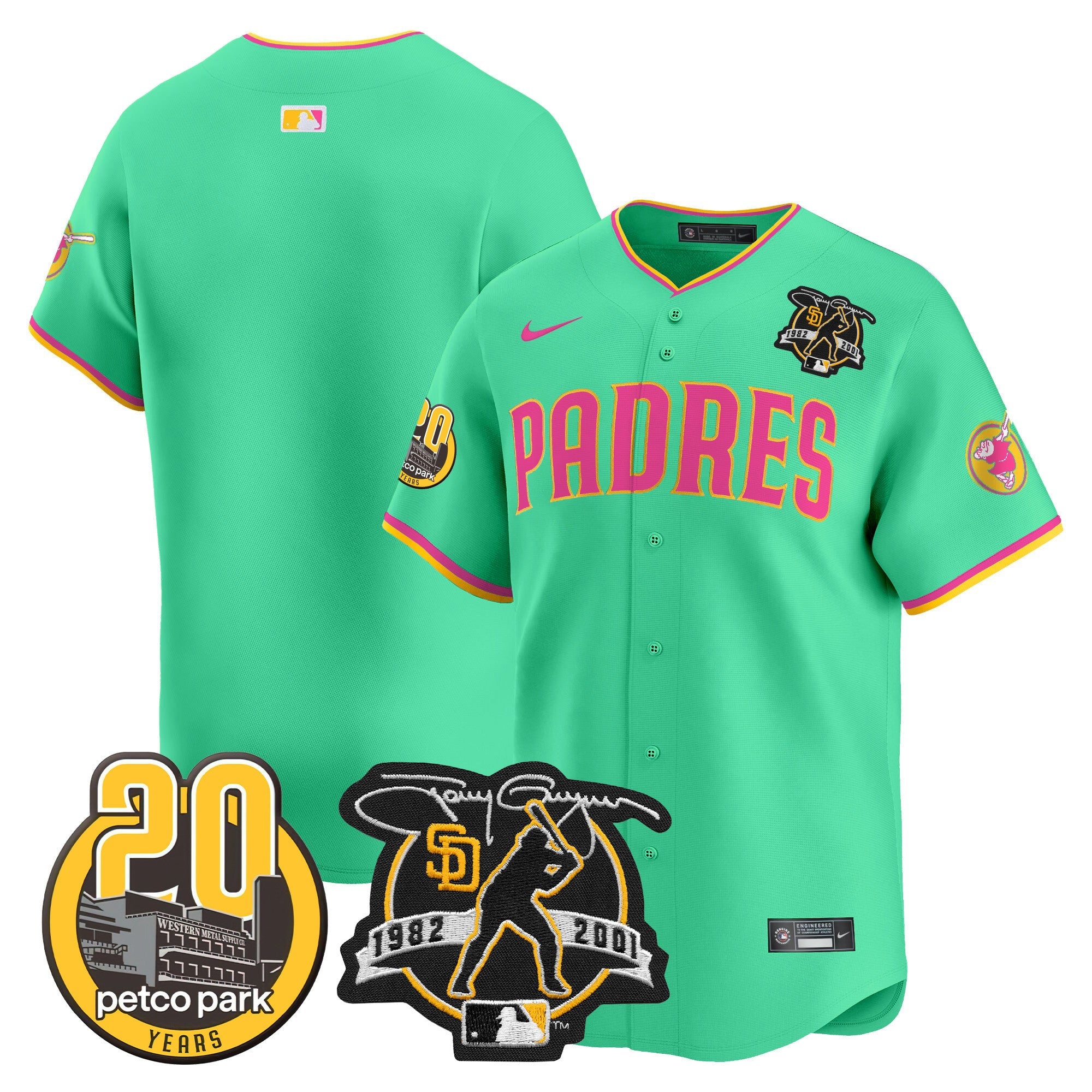 Men’s Tony Gwynn & Petco Park 20th Patch Vapor Premier Limited Jersey V2