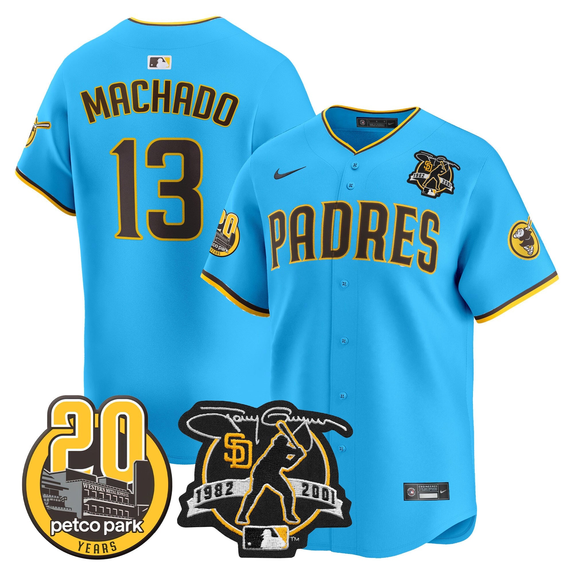 Men’s Tony Gwynn & Petco Park 20th Patch Vapor Premier Limited Jersey V2
