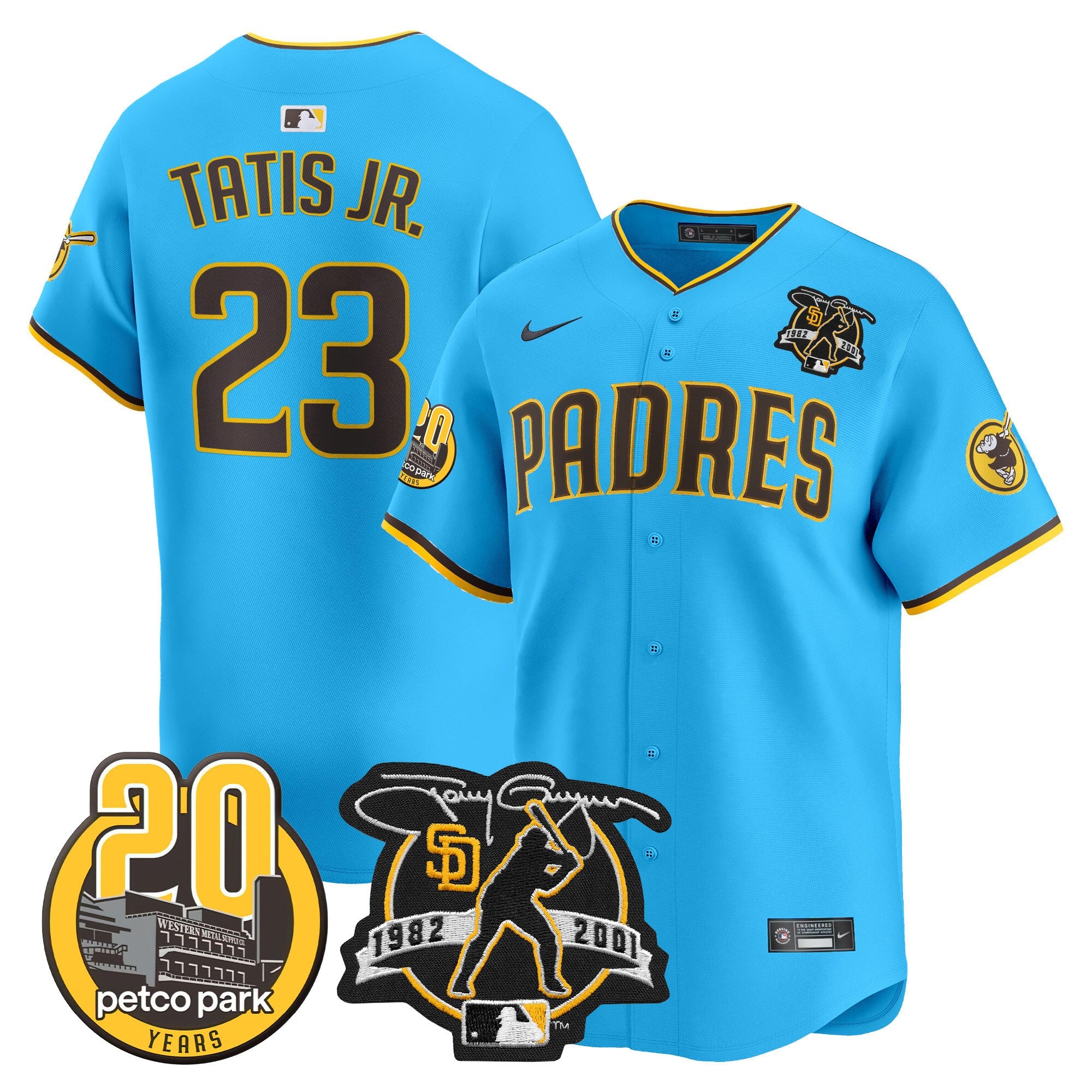 Men’s Tony Gwynn & Petco Park 20th Patch Vapor Premier Limited Jersey V2