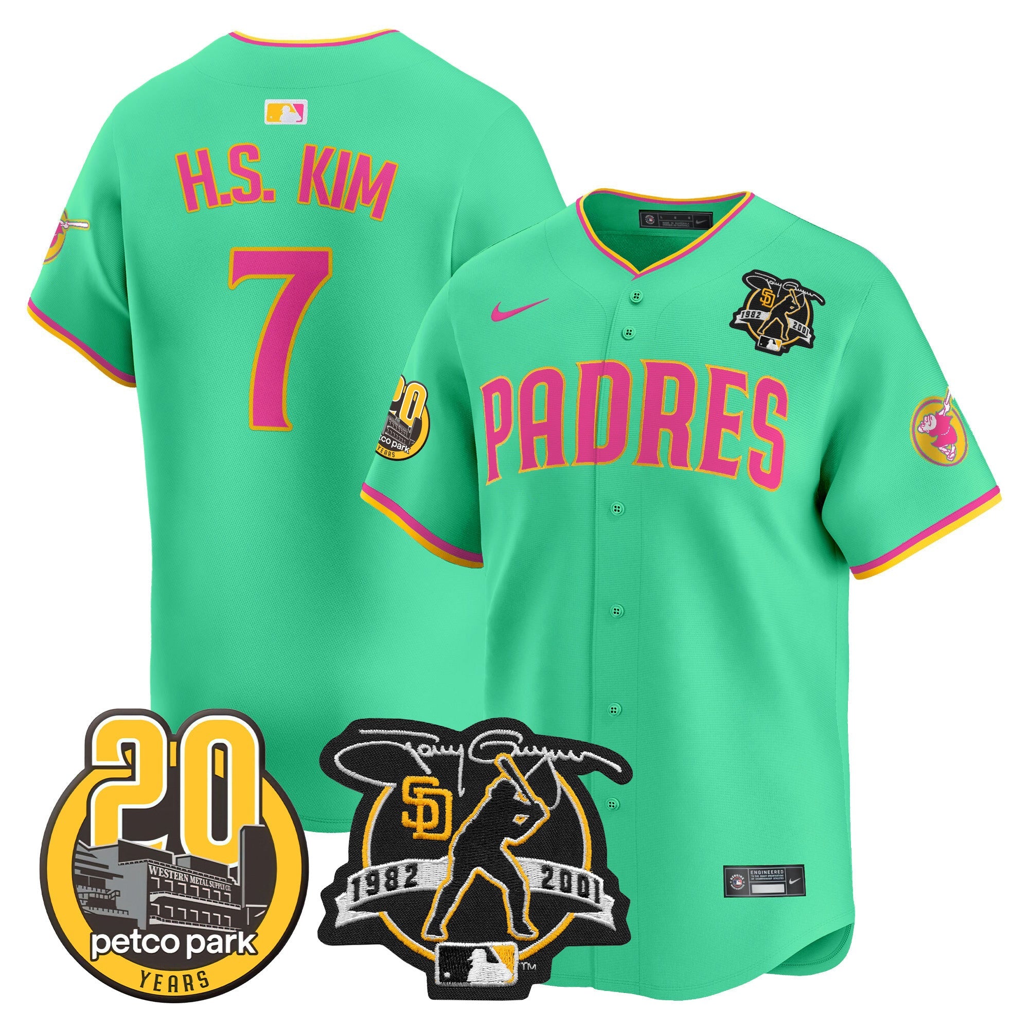 Men’s Tony Gwynn & Petco Park 20th Patch Vapor Premier Limited Jersey V2