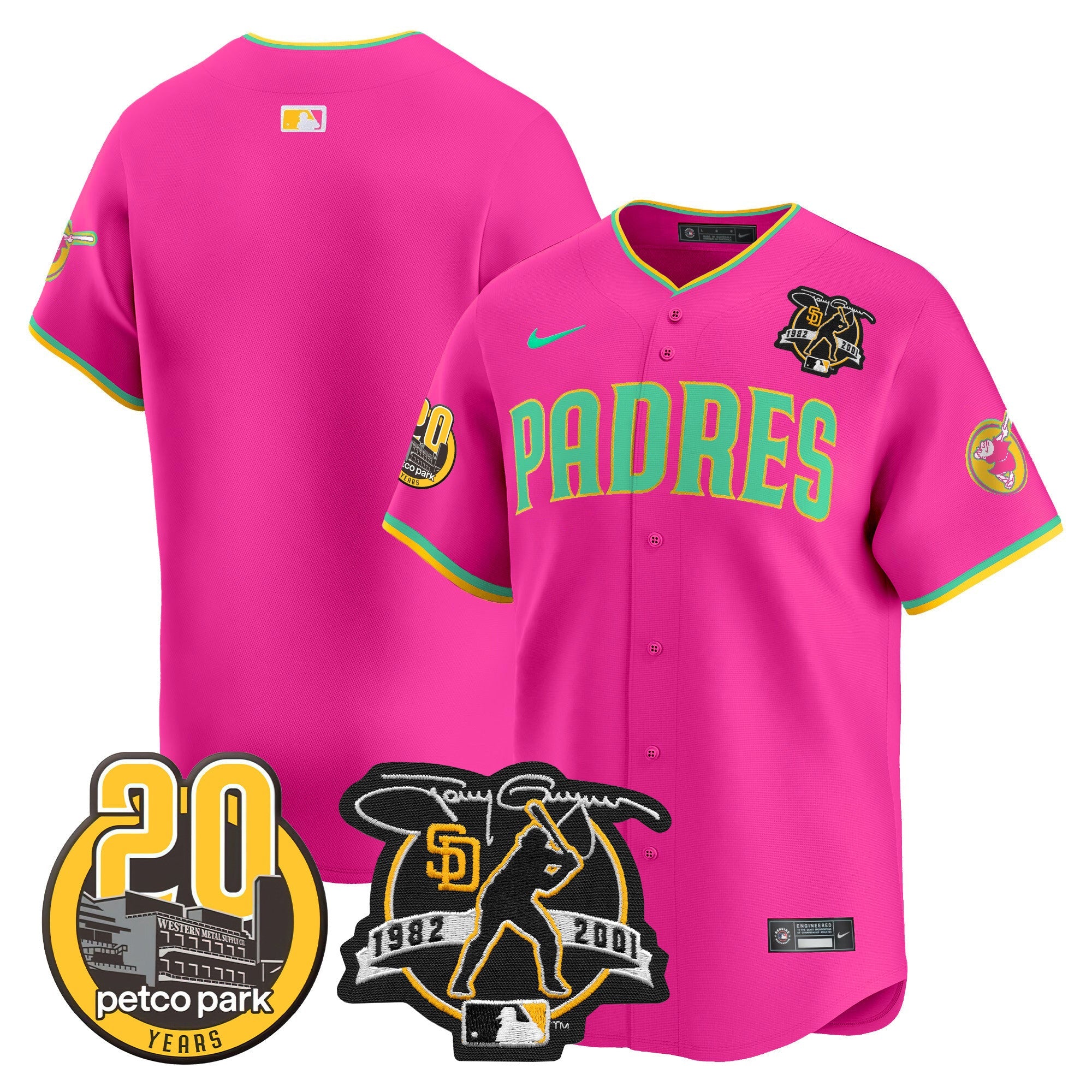 Men’s Tony Gwynn & Petco Park 20th Patch Vapor Premier Limited Jersey V2