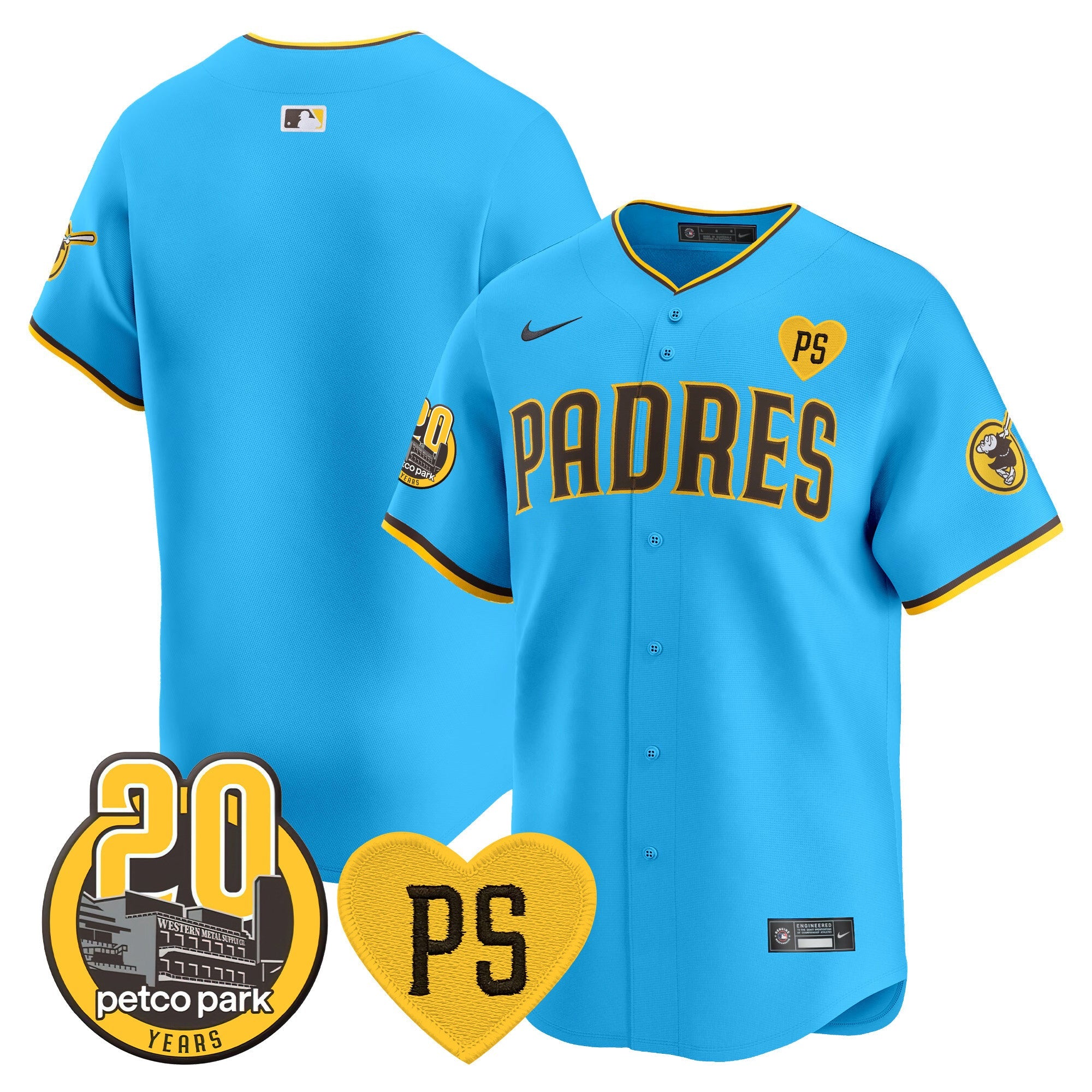 Men’s “For Peter” & Petco Park 20th Patch Vapor Premier Limited Jersey V2